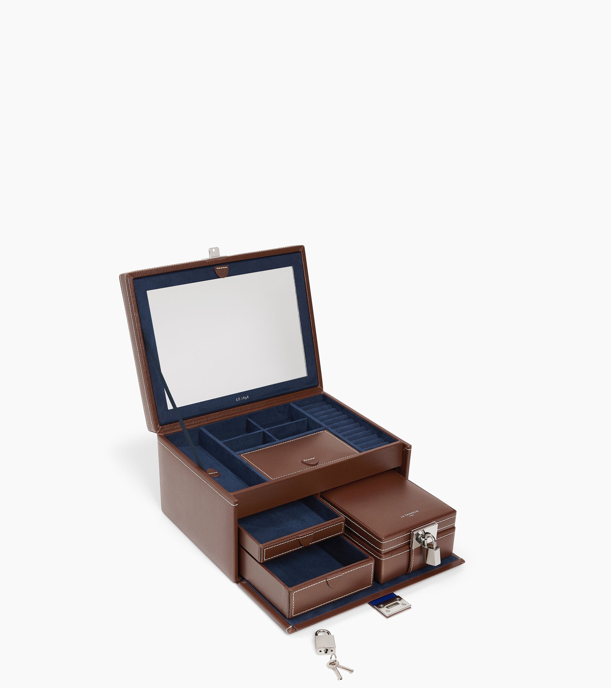 Large jewellery box in leather