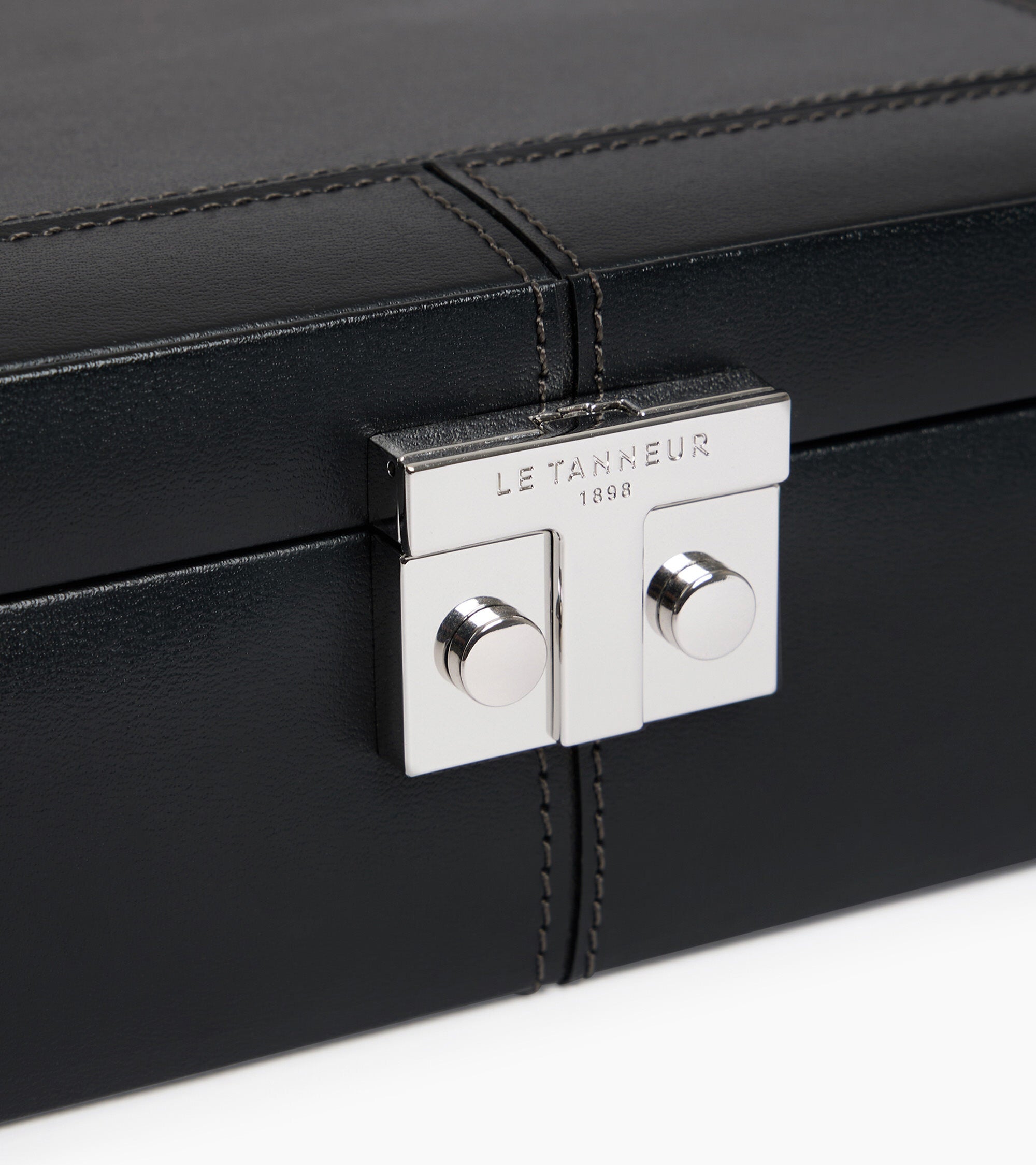 Schatulle für 8 Uhren mit T-Verschluss aus Leder