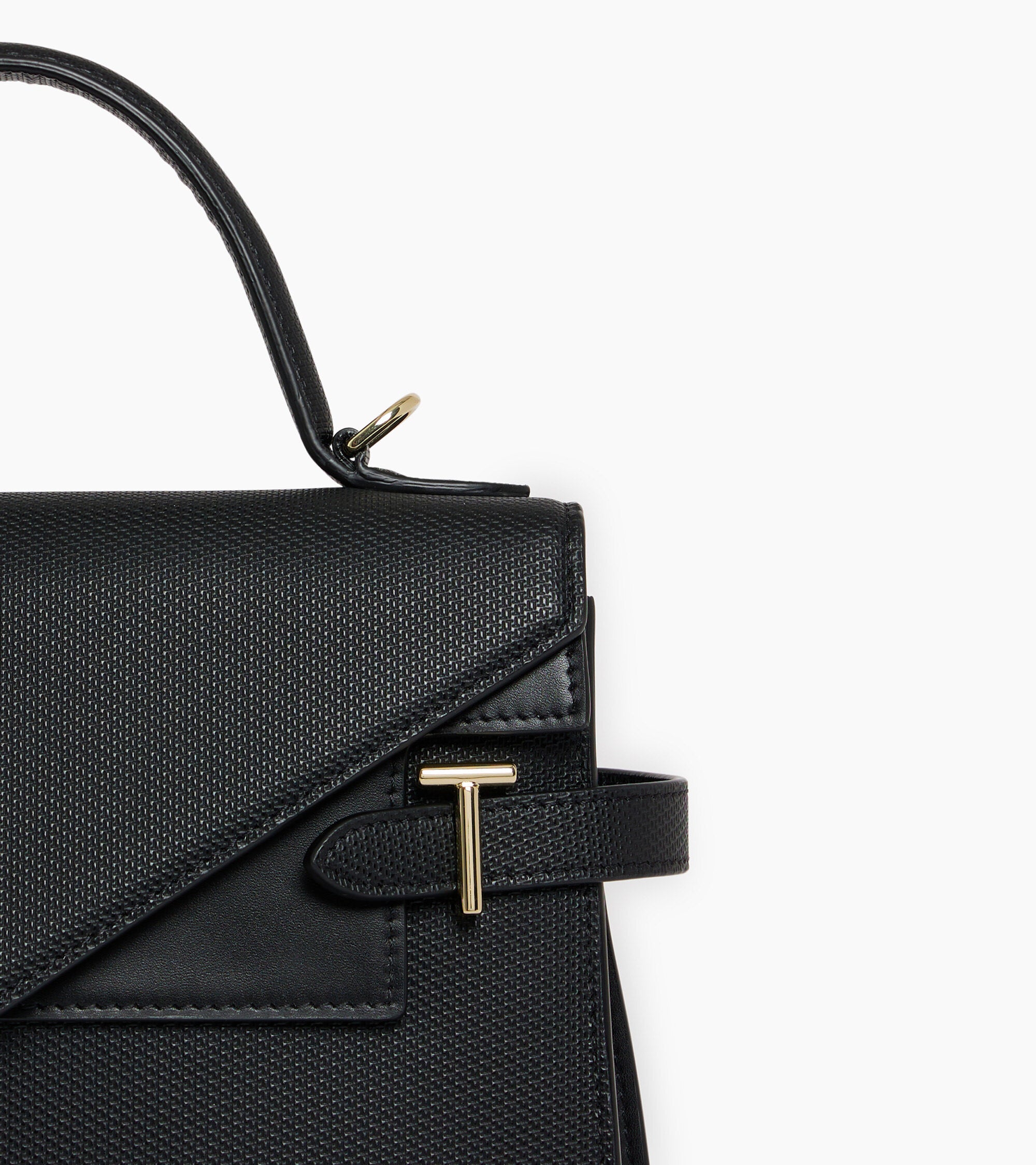 Mittelgroße Handtasche Emilie aus T-Signaturleder mit Doppelklappe