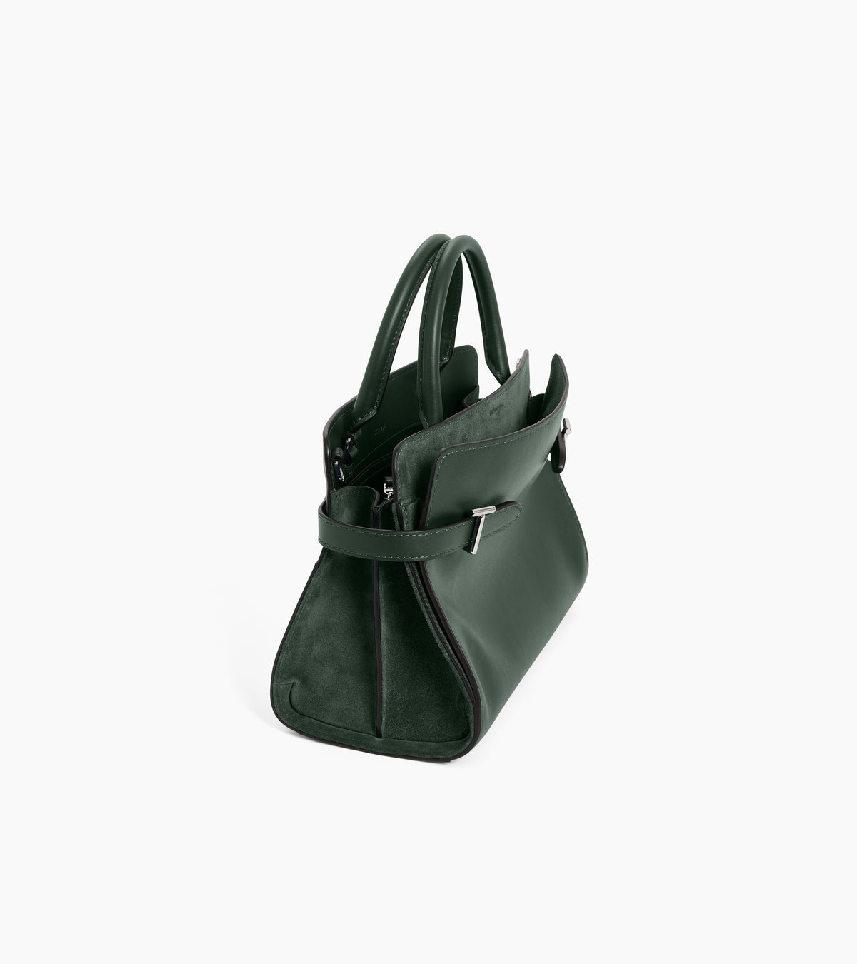 Emie medium handbag in smooth leather and suede split leather
