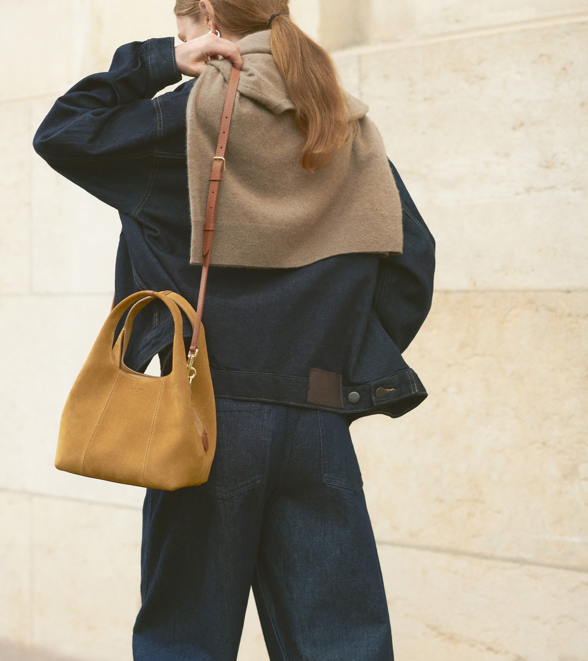 Juliette スプリットレザーベロア スモール ハンドバッグ