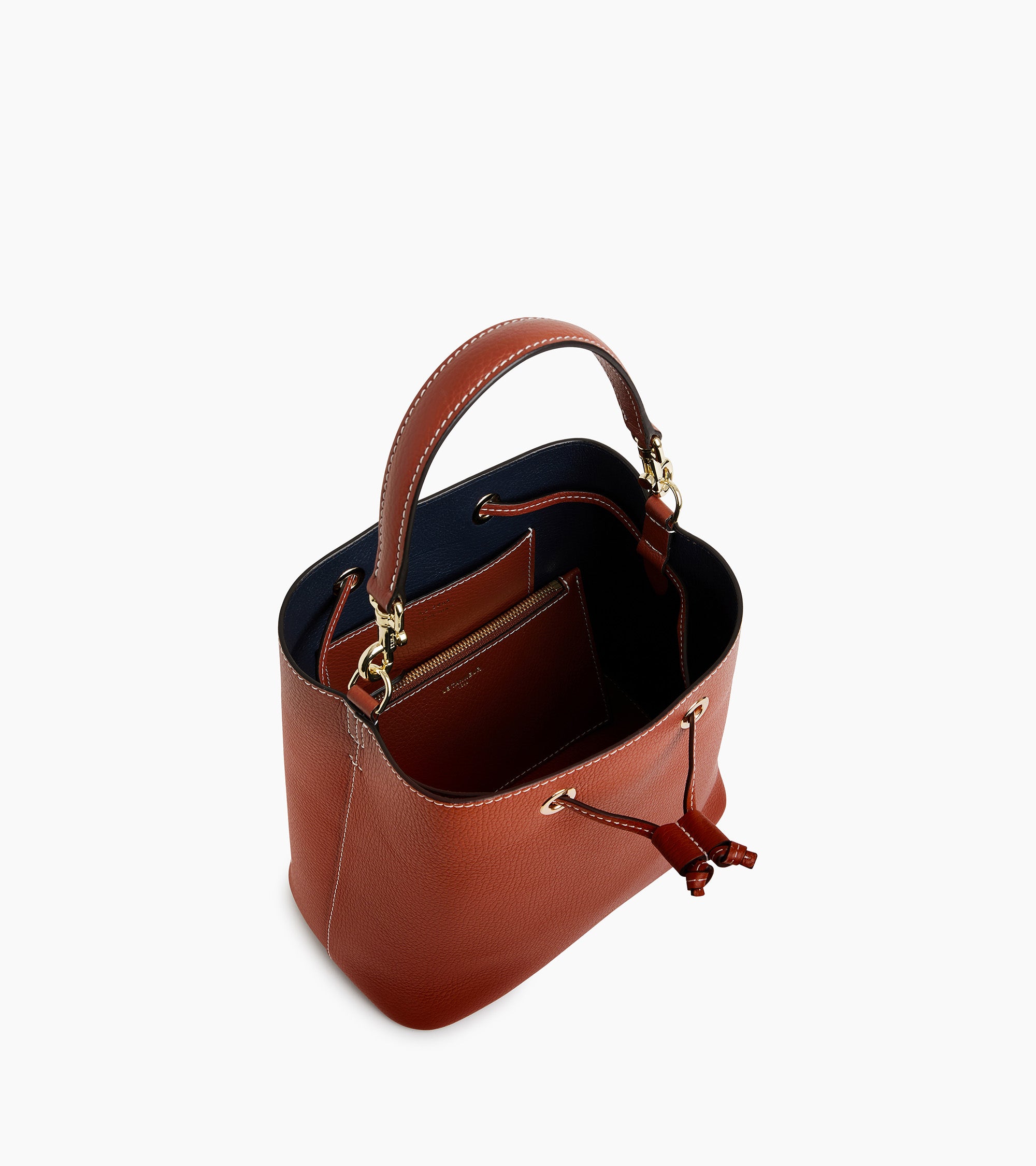Bucket Bag Louise aus genarbtem Leder
