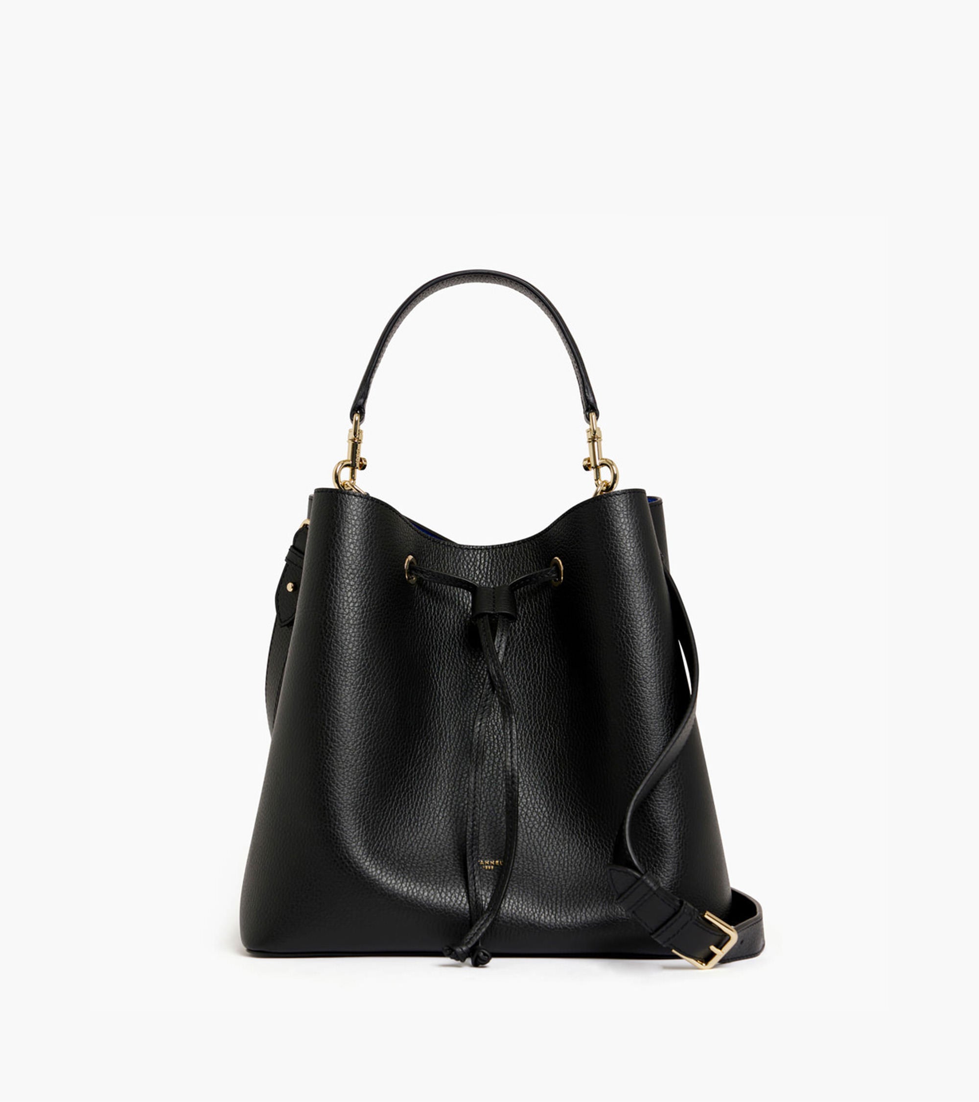 Große Bucket Bag Louise aus genarbtem Leder