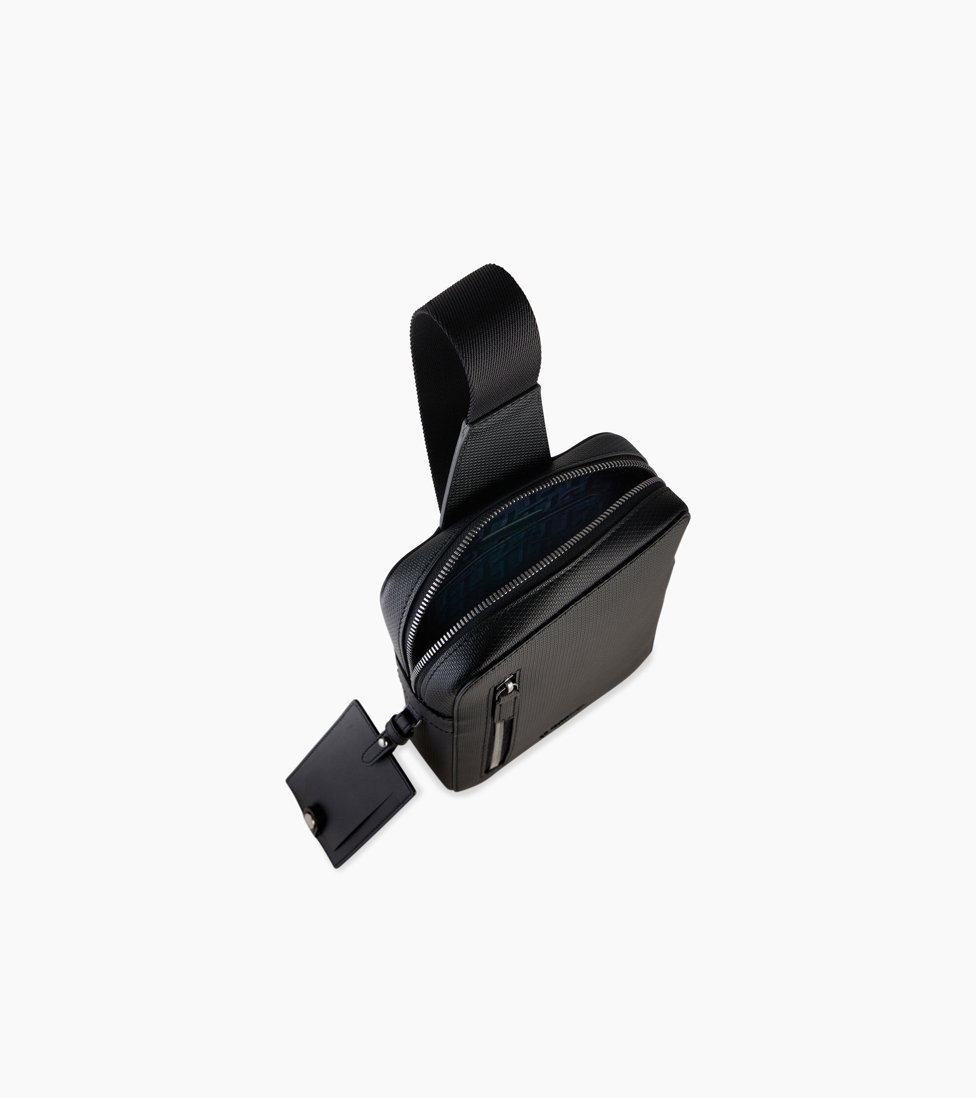 Emile sling satchel in monogrammed leather