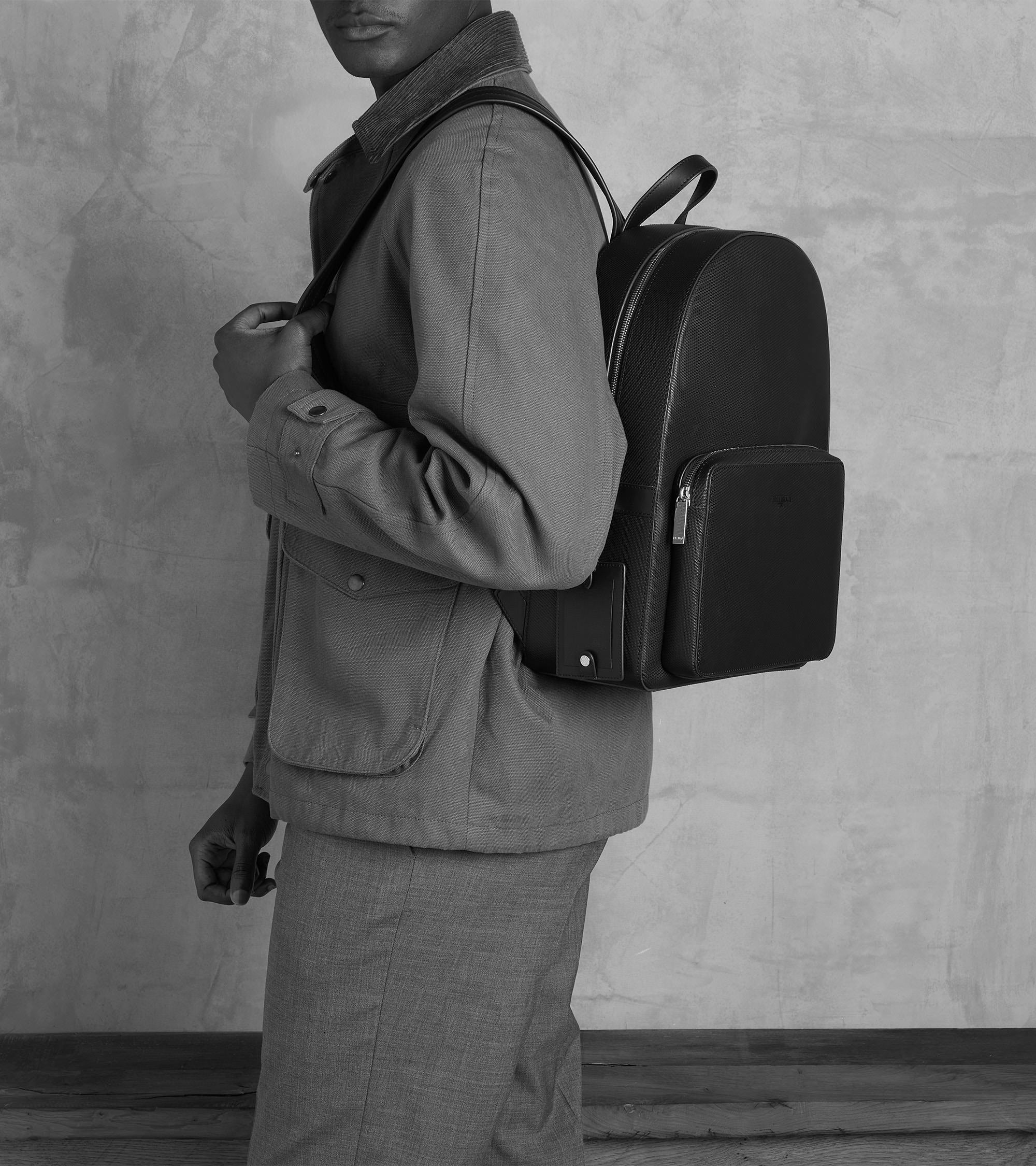 Rucksack Emile aus monogrammiertem Leder