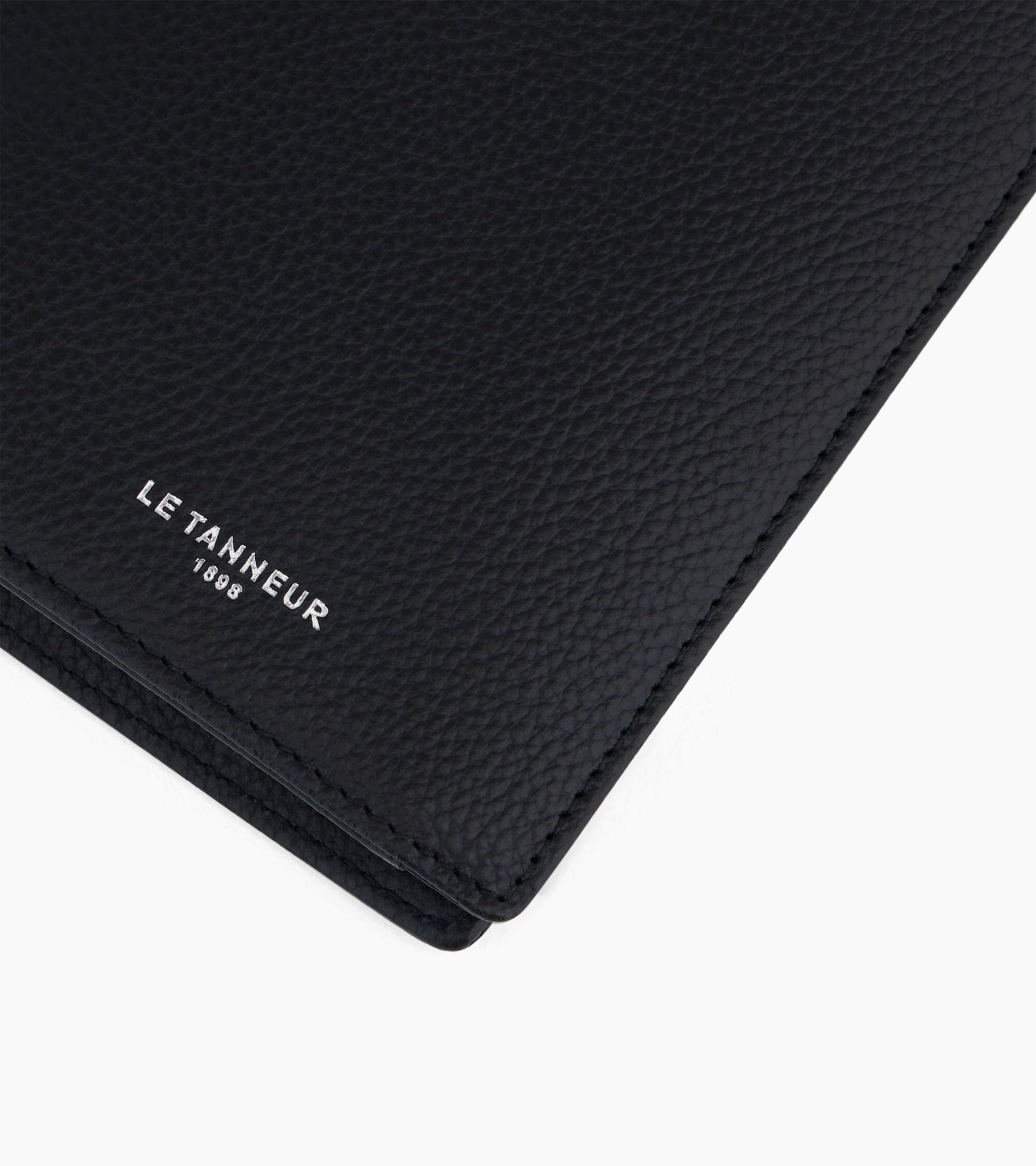 Cartera con solapa de 2 secciones Emile de piel texturizada