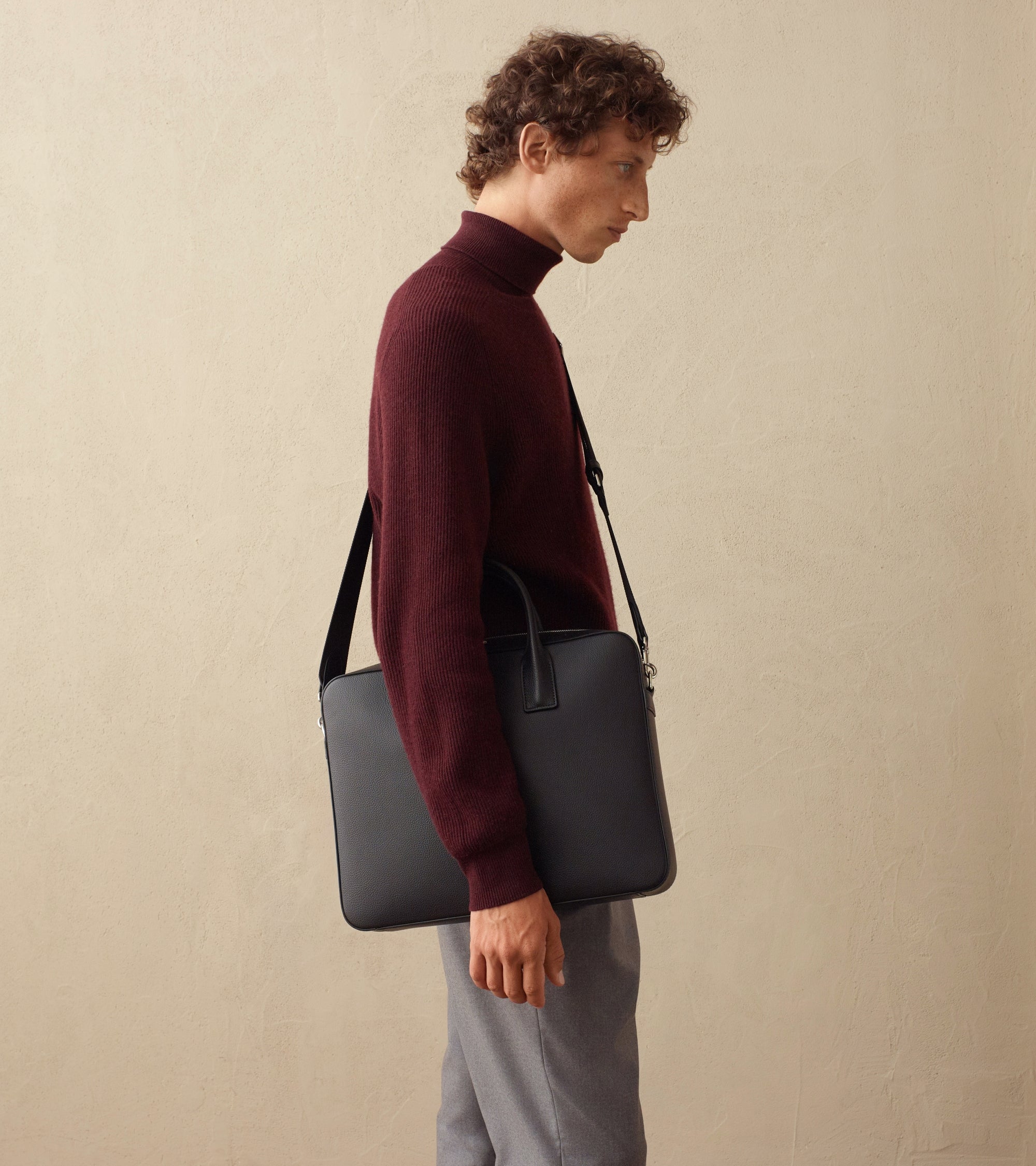 Aktentasche Emile 14 Zoll aus genarbtem Leder