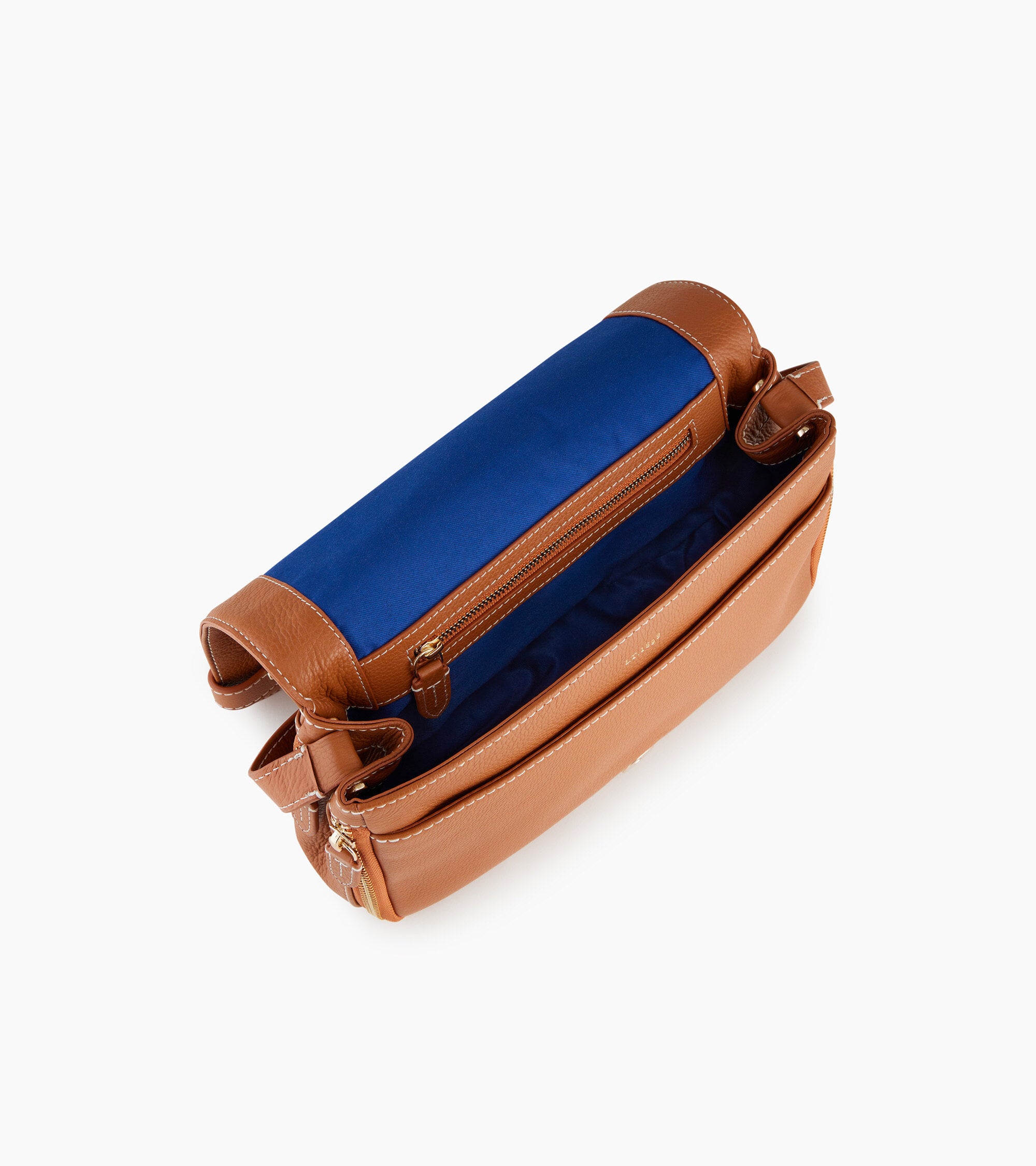 Kleine Umhängetasche Simone aus genarbtem Leder Tan