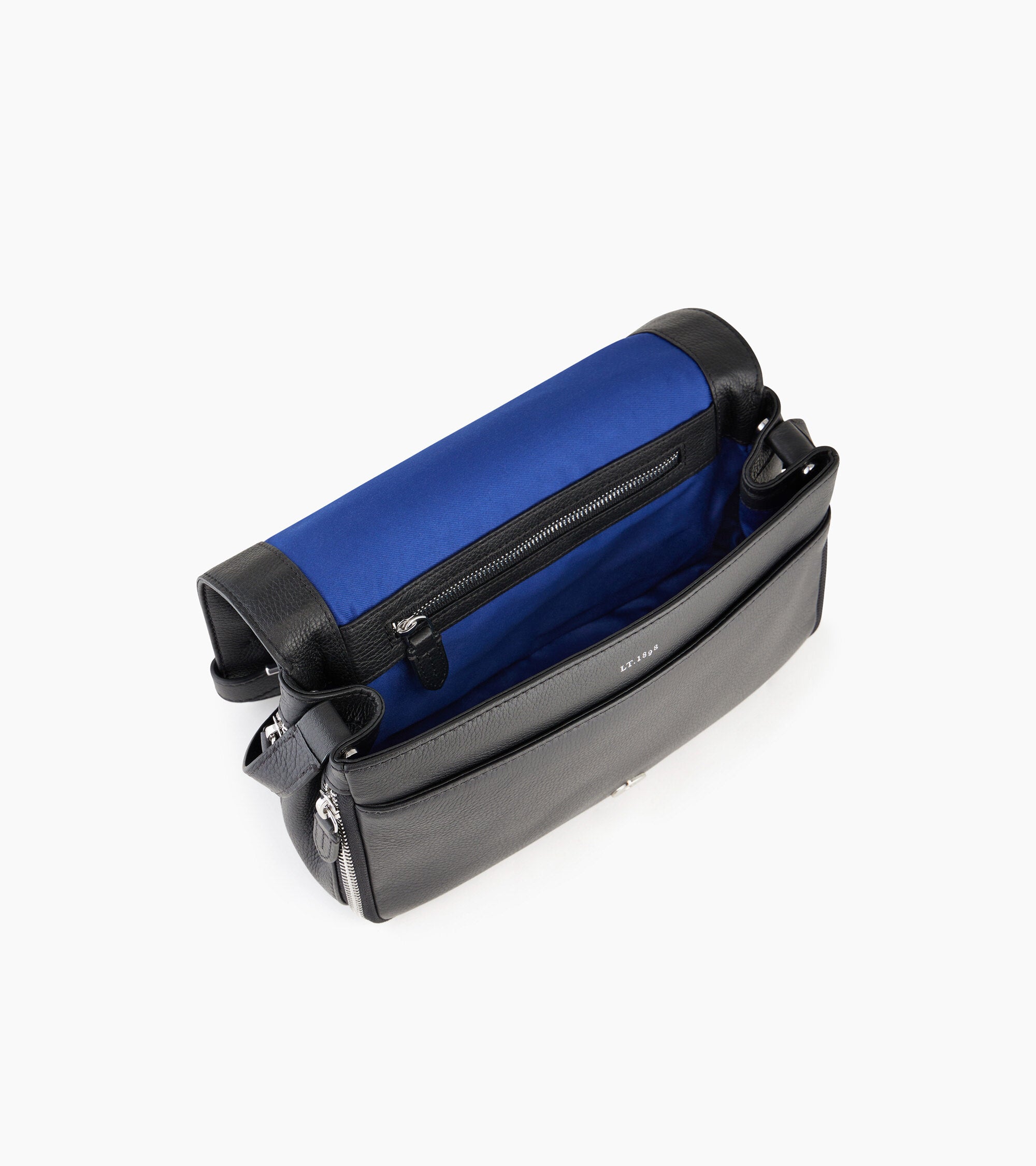 Kleine Umhängetasche Simone aus genarbtem Leder schwarz