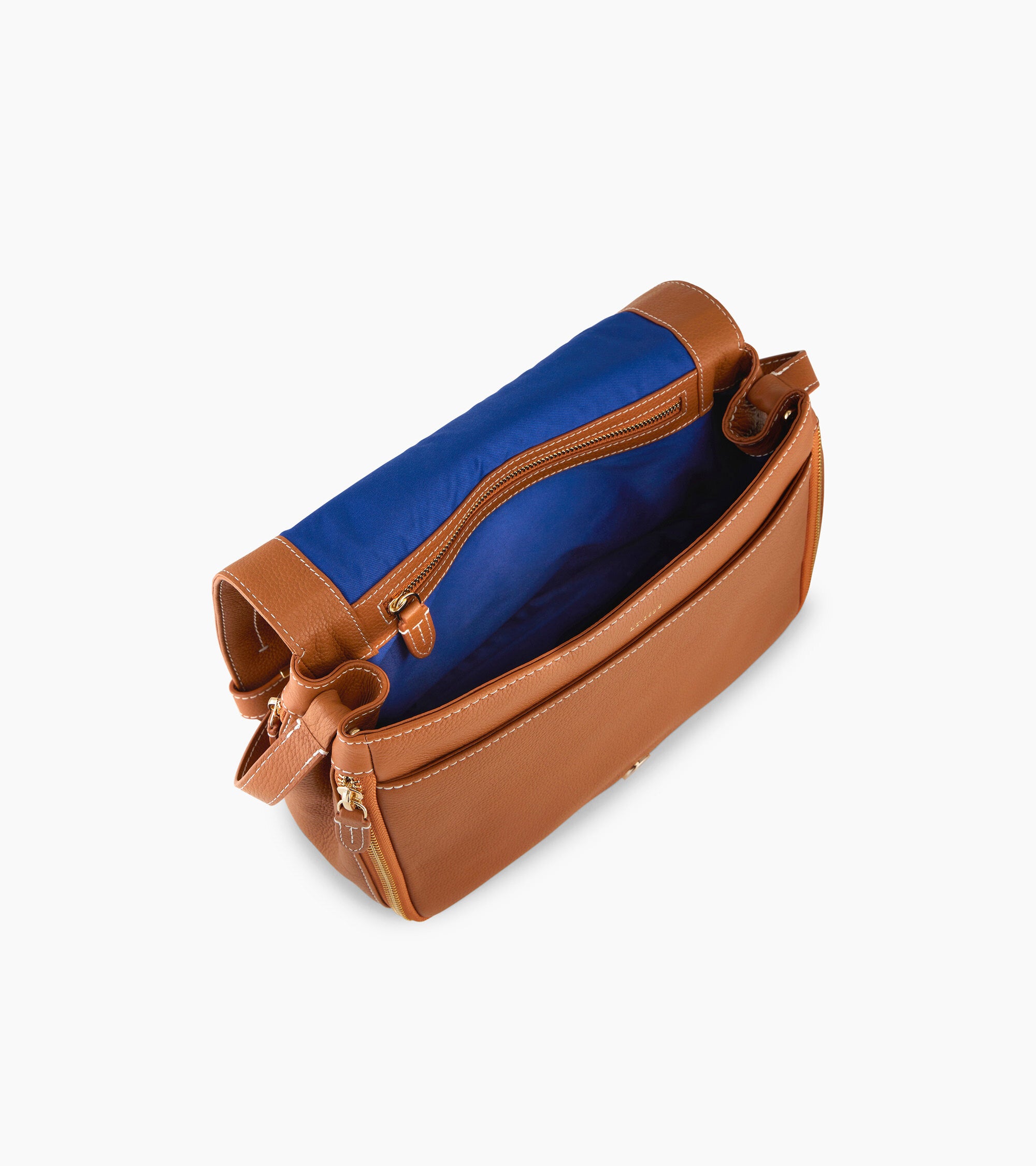 Mittelgroße Umhängetasche Simone aus genarbtem Leder