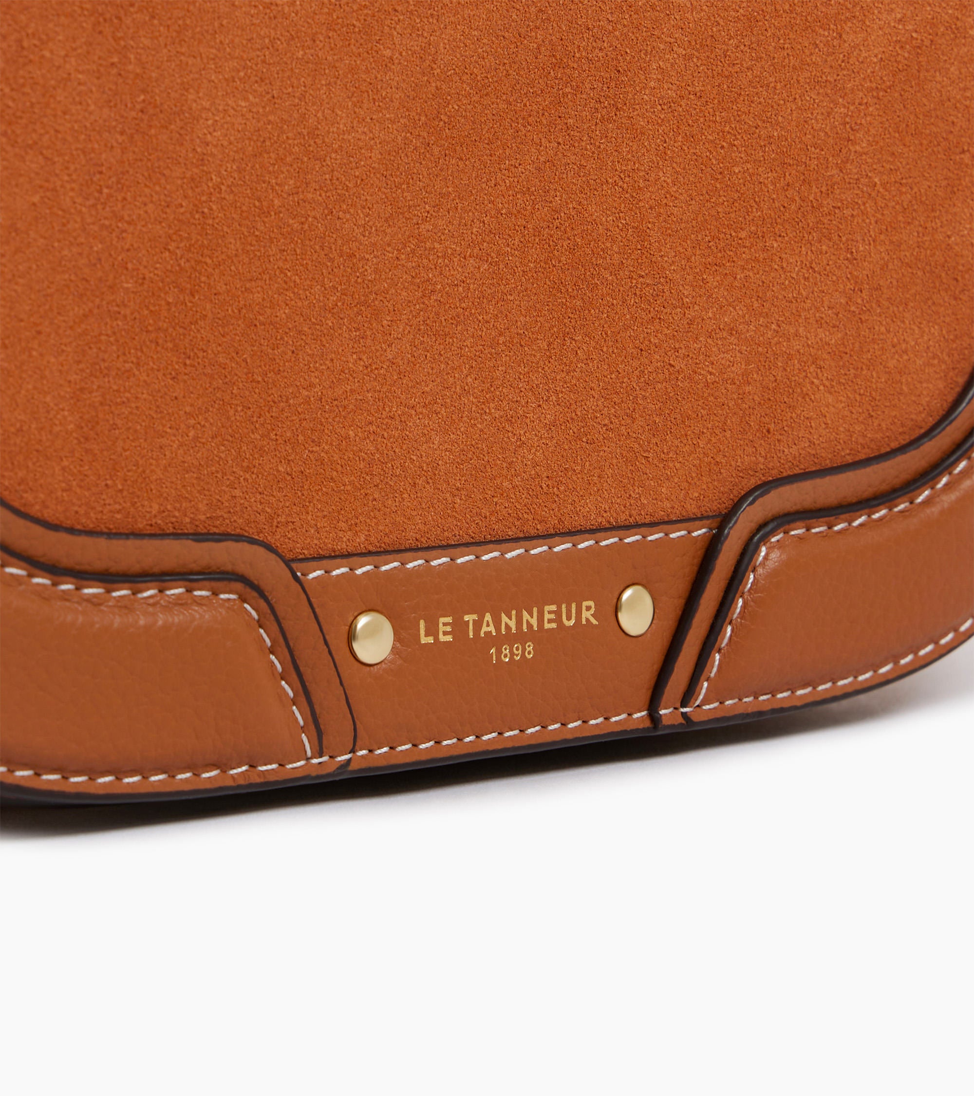 Mittelgroße Umhängetasche Ella aus genarbtem Leder und Nubuk