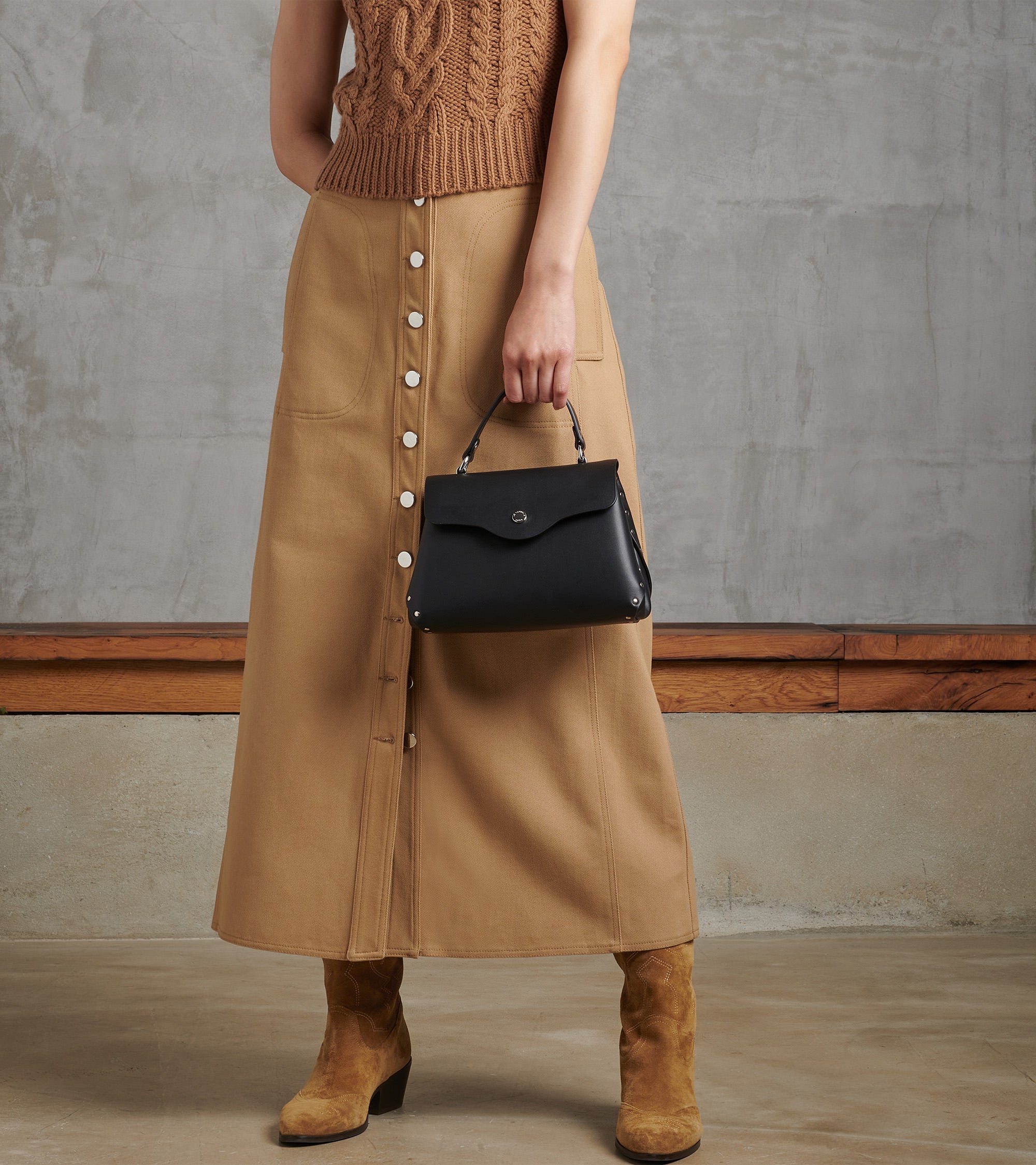 Kleine Handtasche Sans Couture aus Glattleder