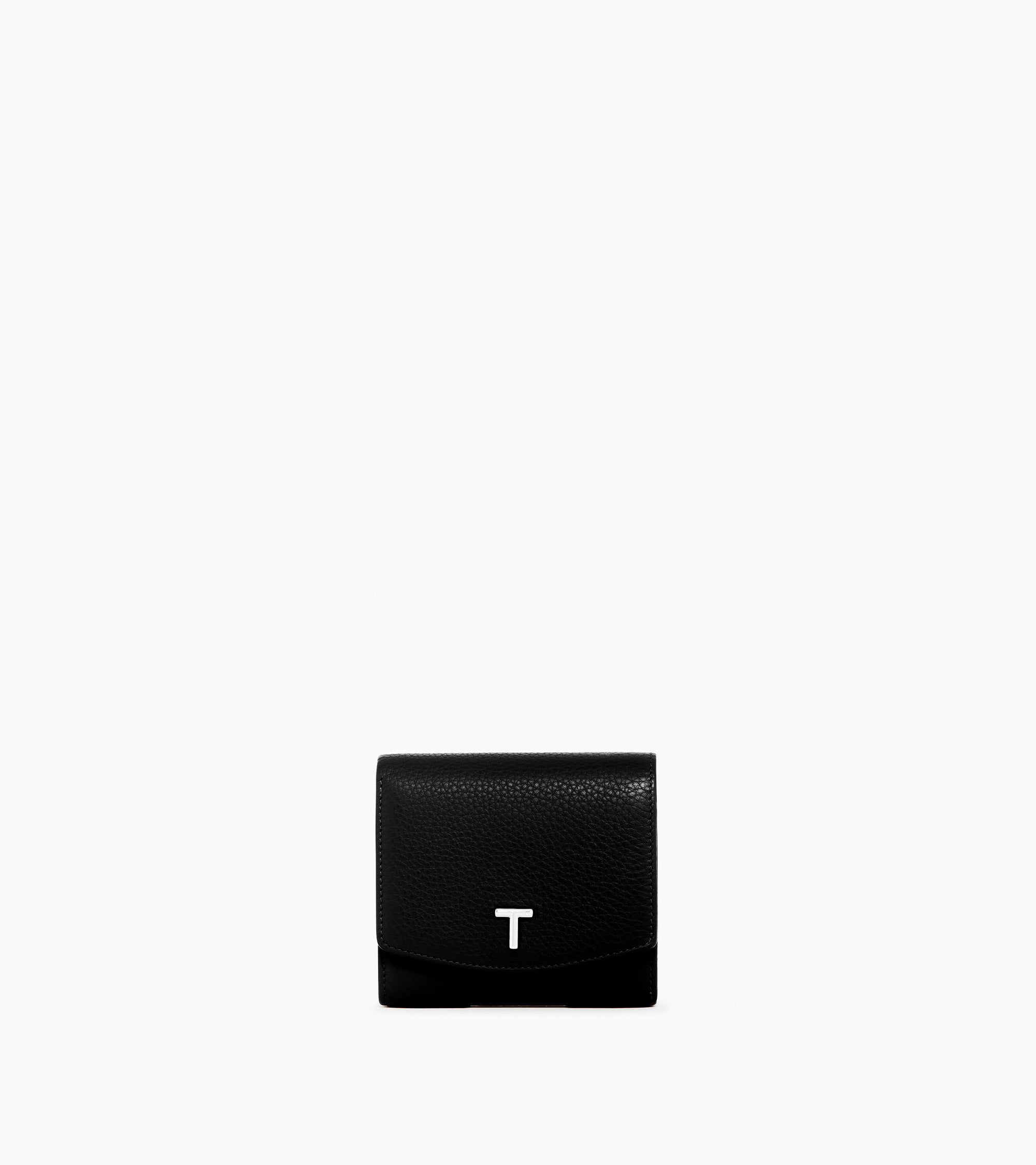 Monedero con solapa Romy de cuero granulado