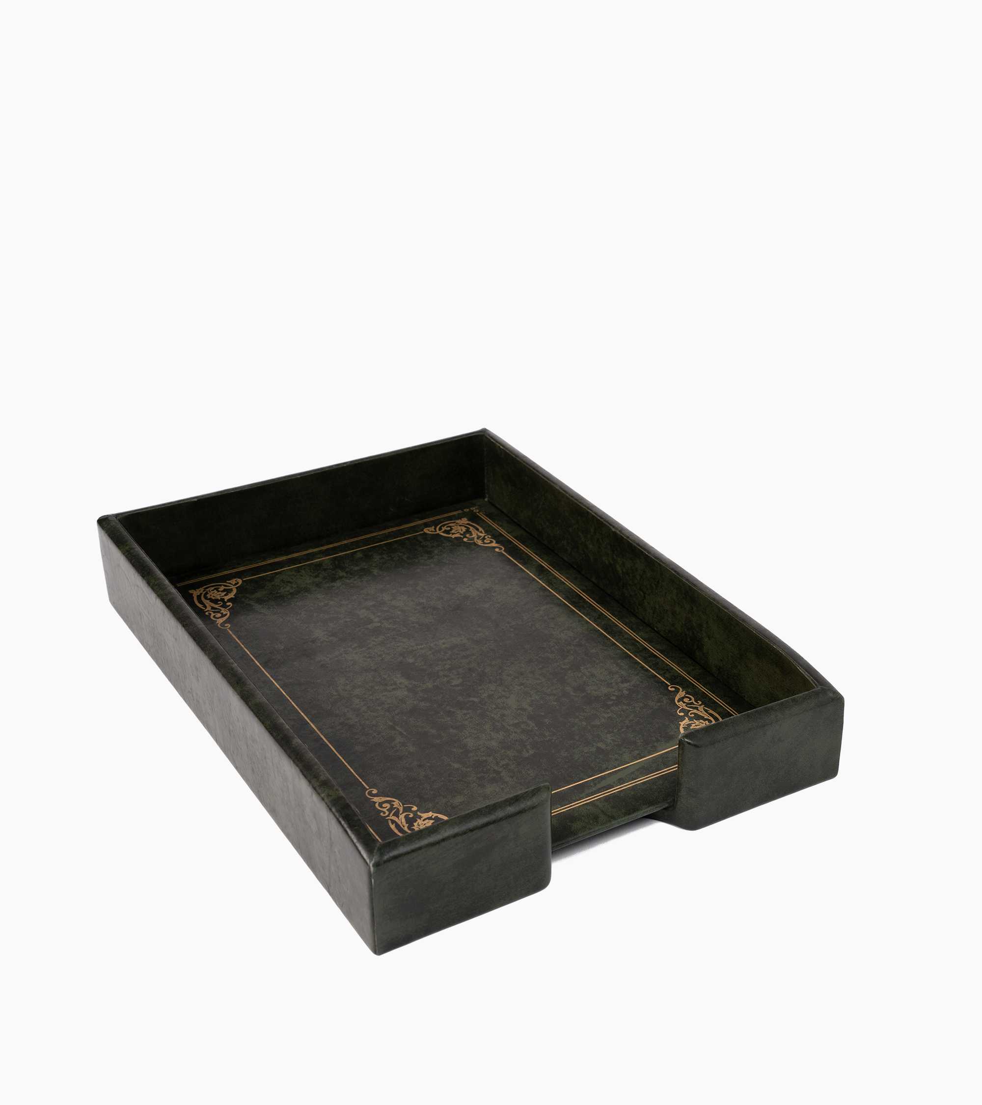 Portacartas de escritorio de cuero