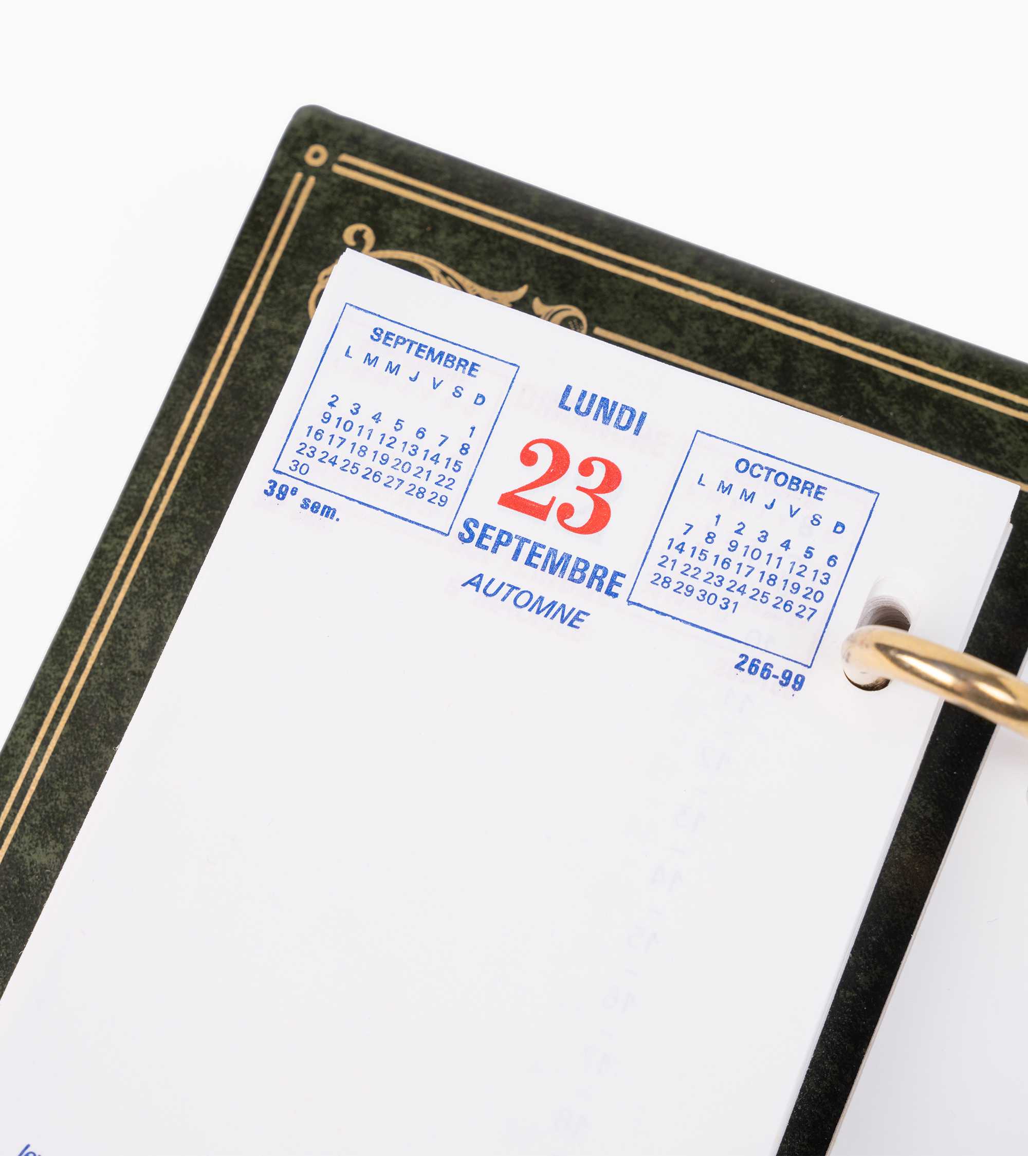 Expositor de calendario de piel