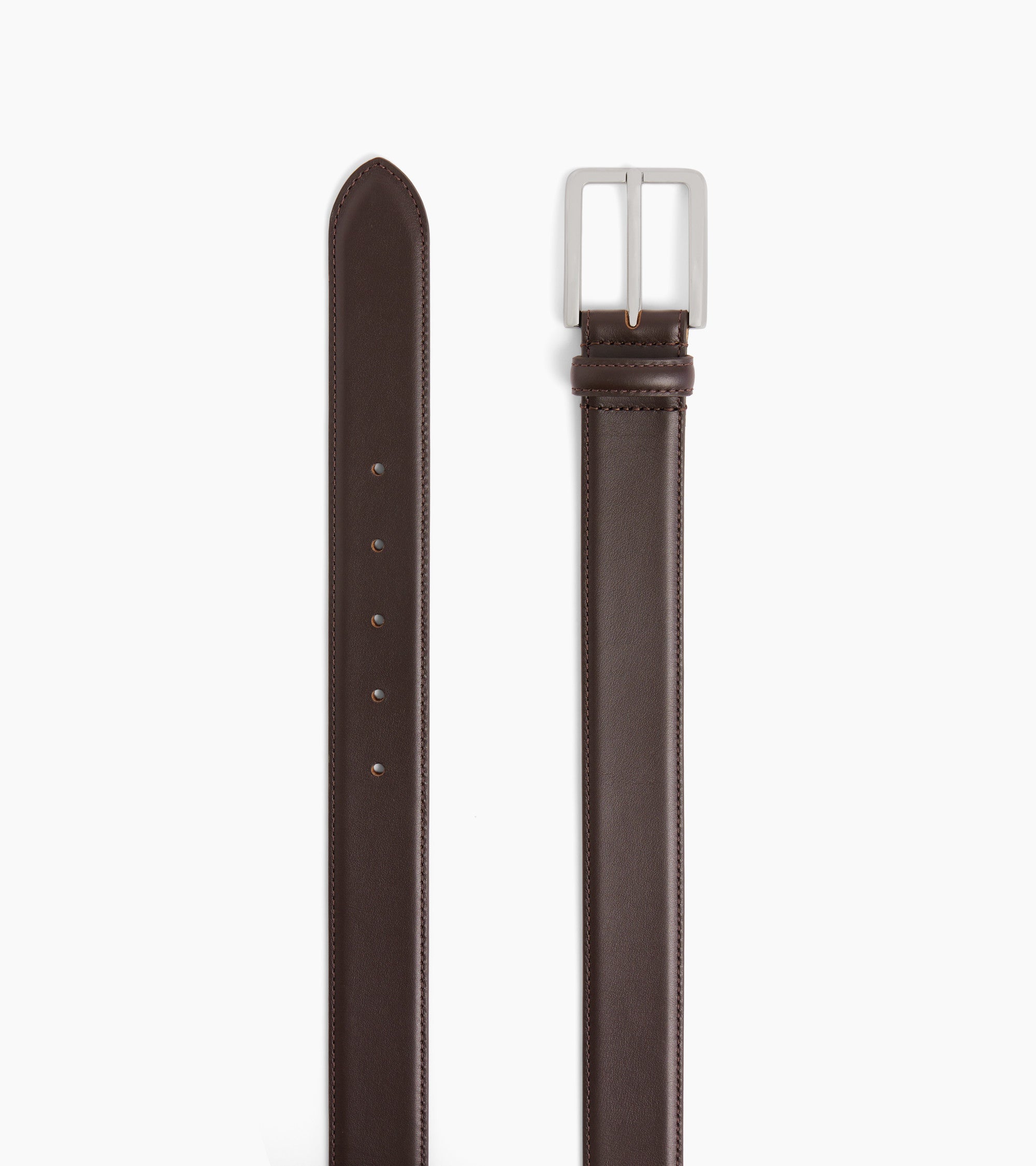 Herrengürtel mit rechteckiger Schnalle aus glattem Leder