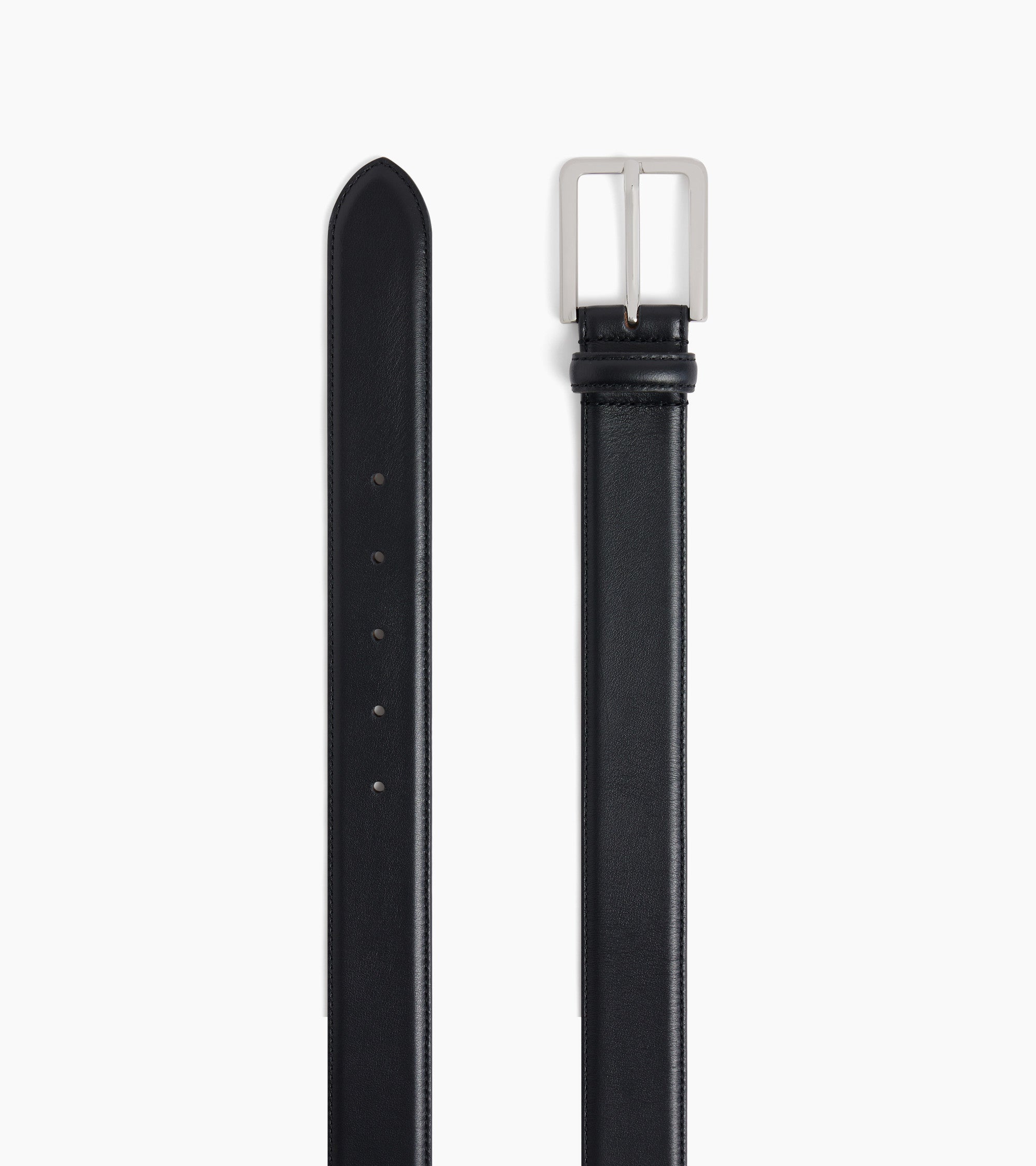 Herrengürtel mit rechteckiger Schnalle aus glattem Leder