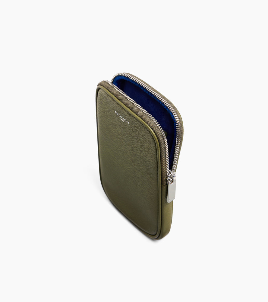 Handytasche aus genarbtem Leder