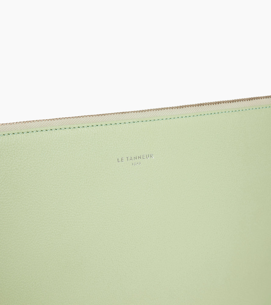 14" laptop sleeve in grained leather