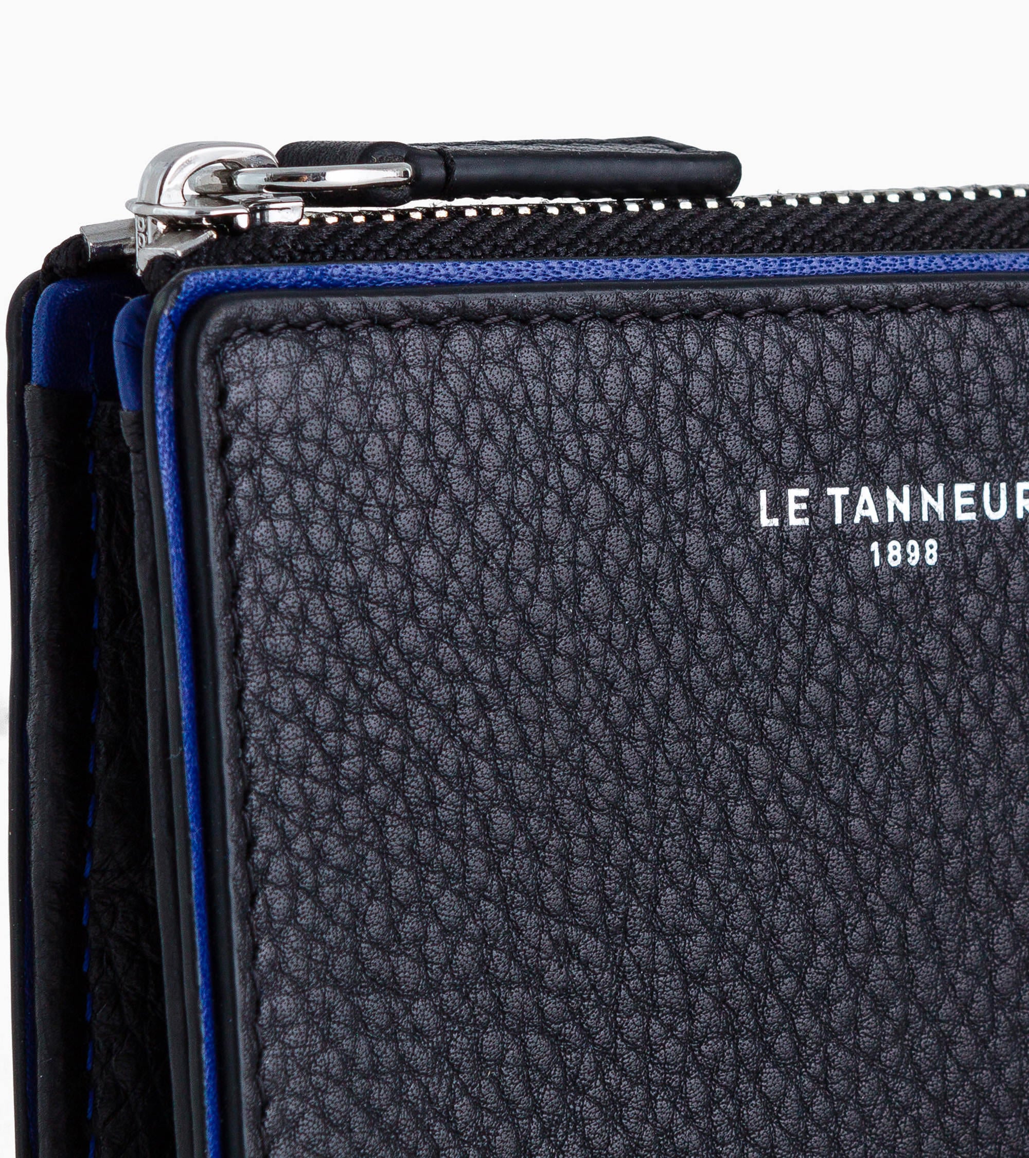 L-zip Augustin pebbled leather coin wallet