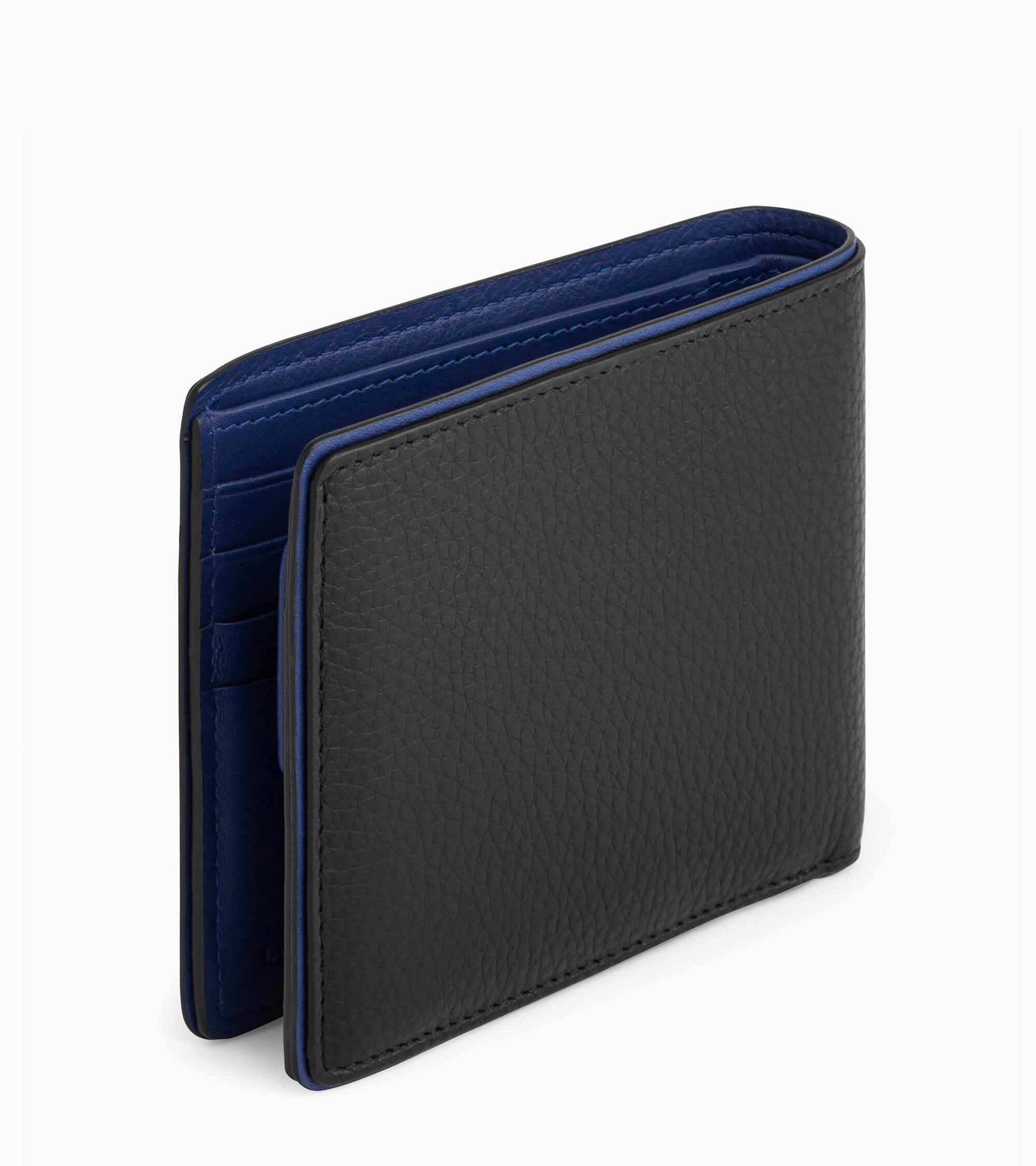 Horizontal Flap pocket Augustin pebbled leather wallet