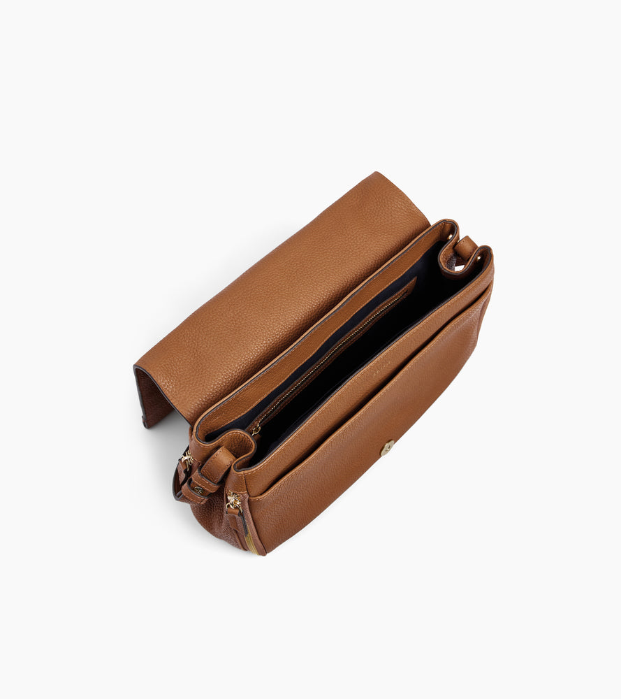 Mittelgroße Umhängetasche Aurore aus genarbtem Leder