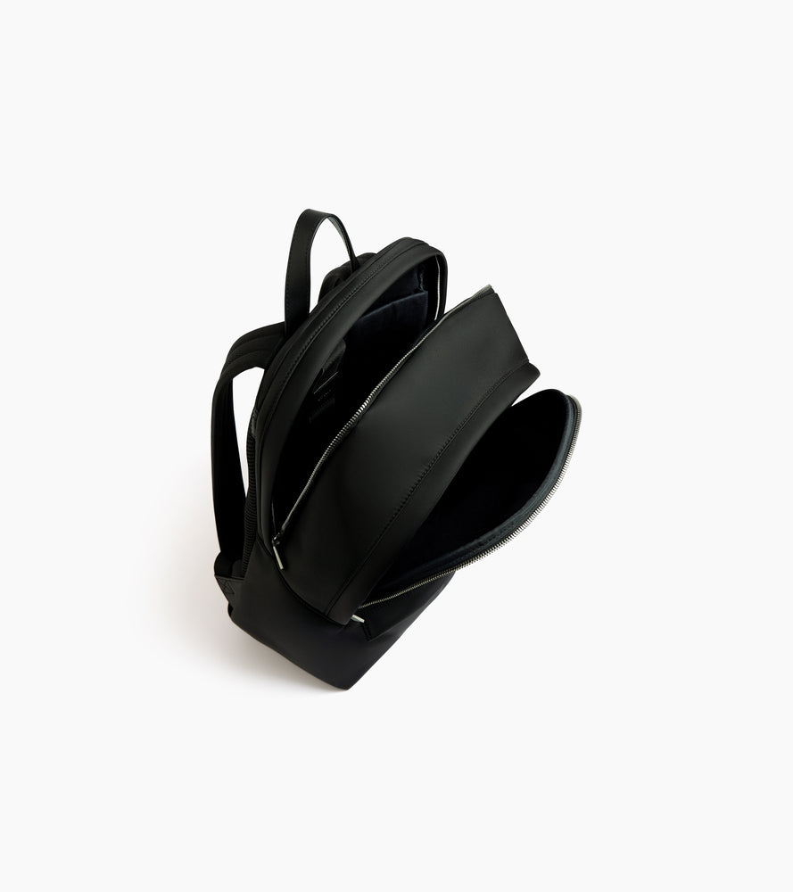 Rucksack mit Reißverschluss Basile aus Nylongewebe und Glattleder