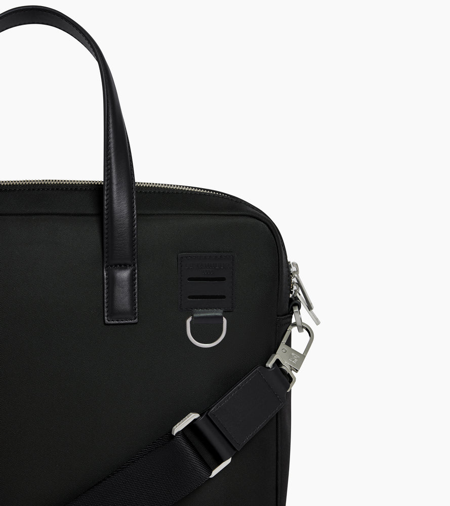 15-Zoll-Aktentasche Basile aus Nylongewebe und Glattleder