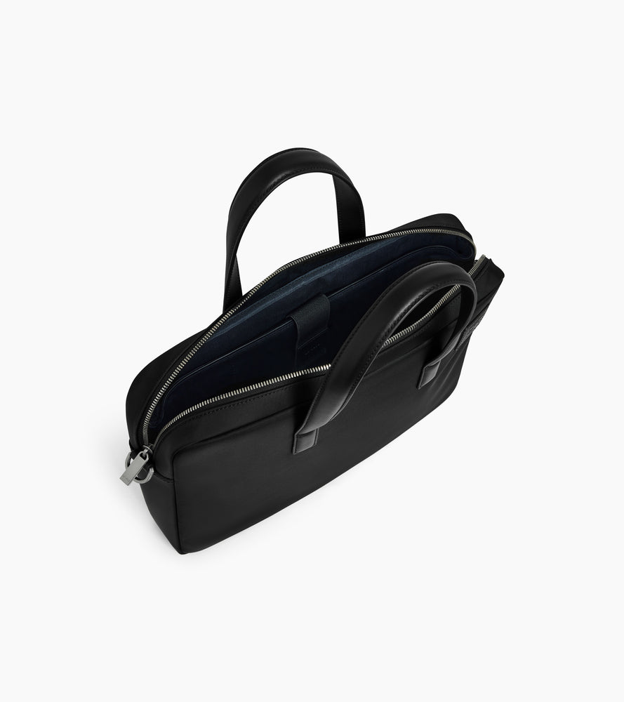 15-Zoll-Aktentasche Basile aus Nylongewebe und Glattleder