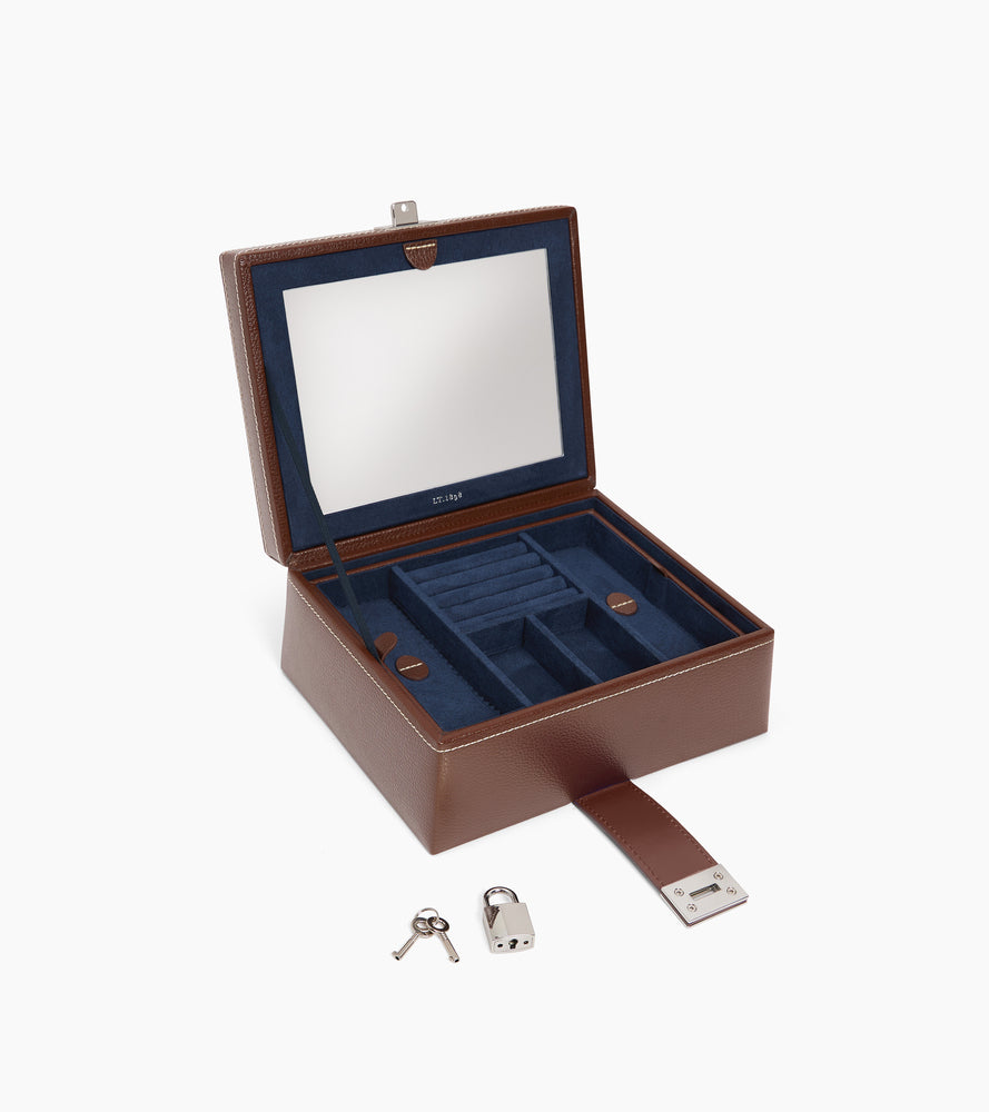 Mittlere Schmuckbox aus Leder