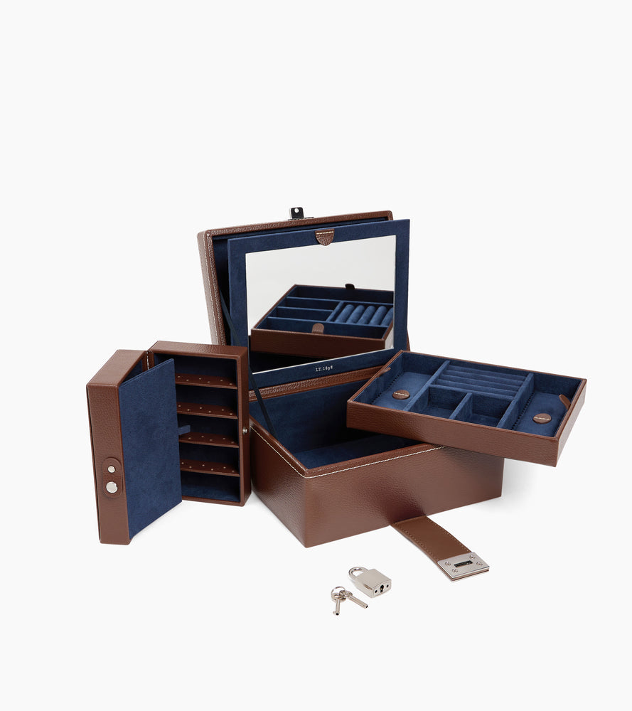 Mittlere Schmuckbox aus Leder