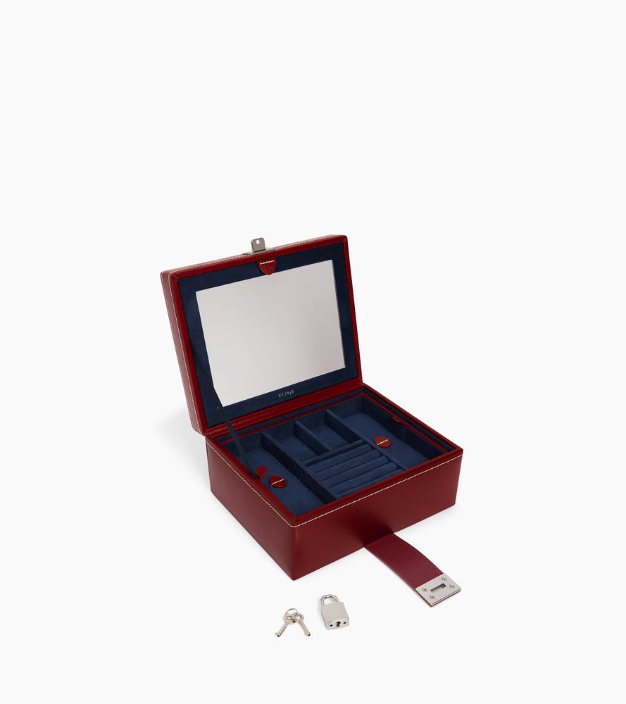 Mittlere Schmuckbox aus Leder