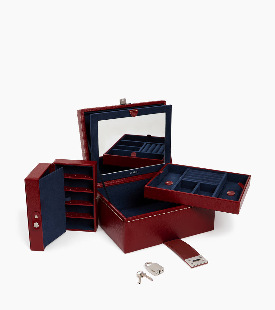 Mittlere Schmuckbox aus Leder