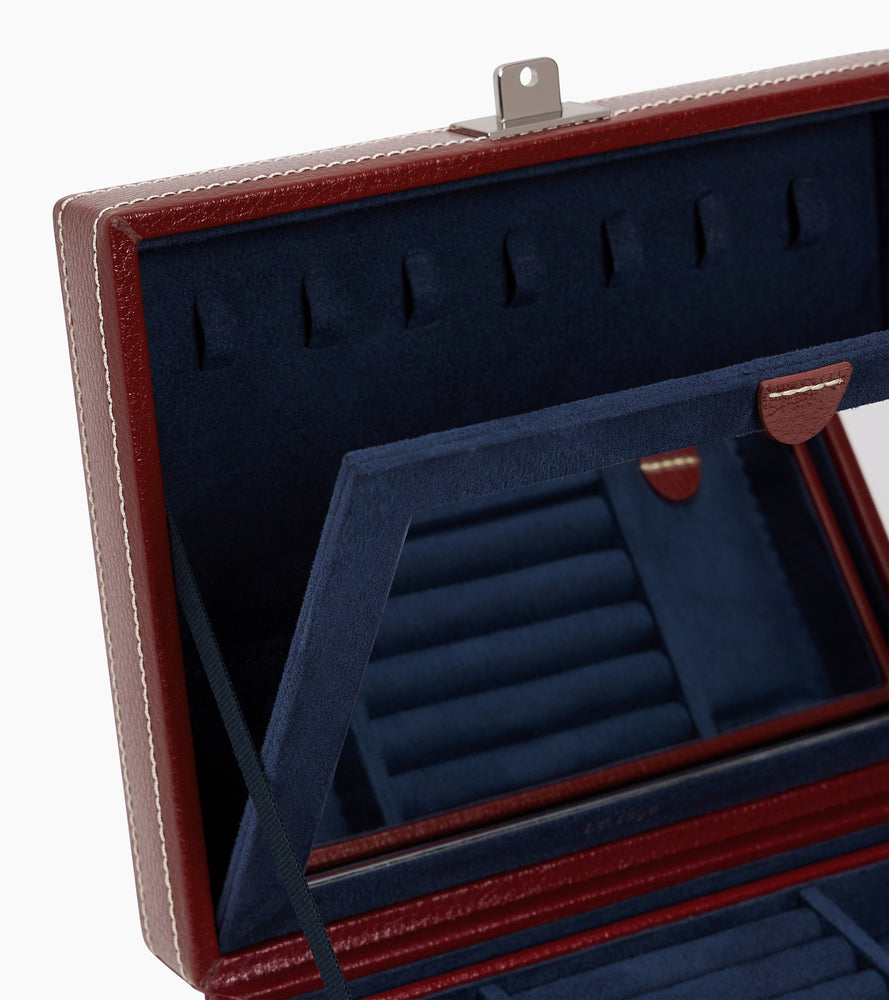 Mittlere Schmuckbox aus Leder