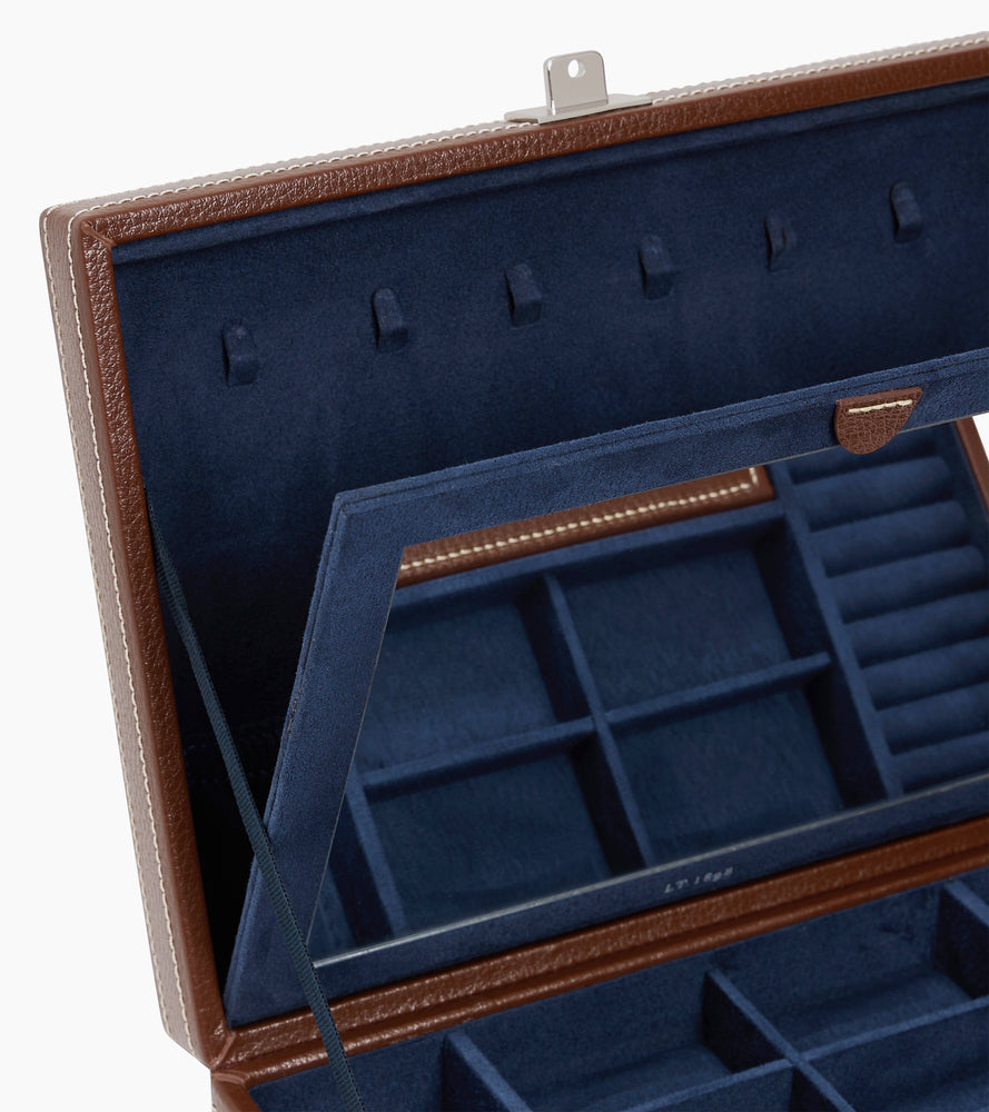 Großer Schmuckkasten aus Leder