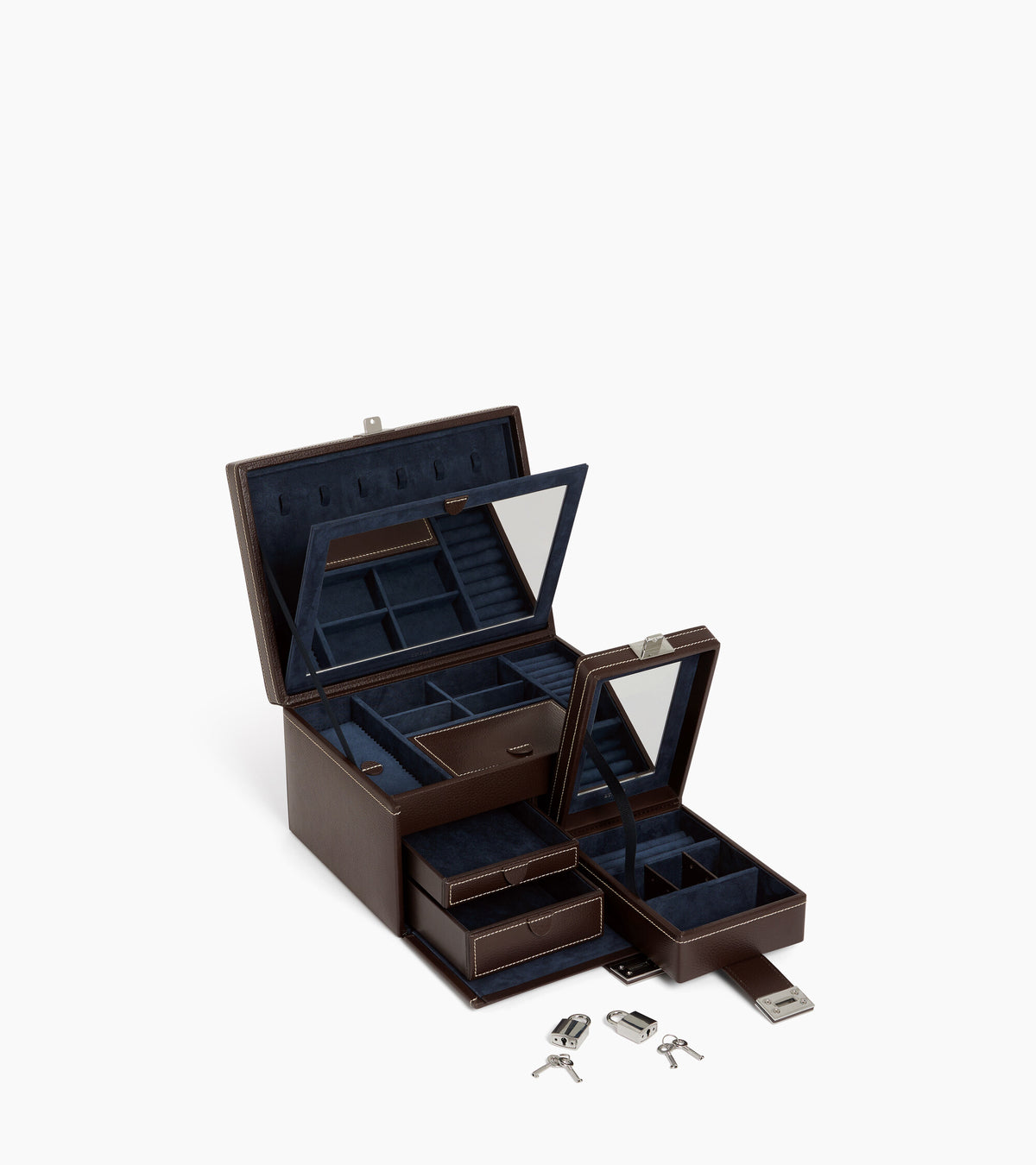Grande boite à bijoux en cuir