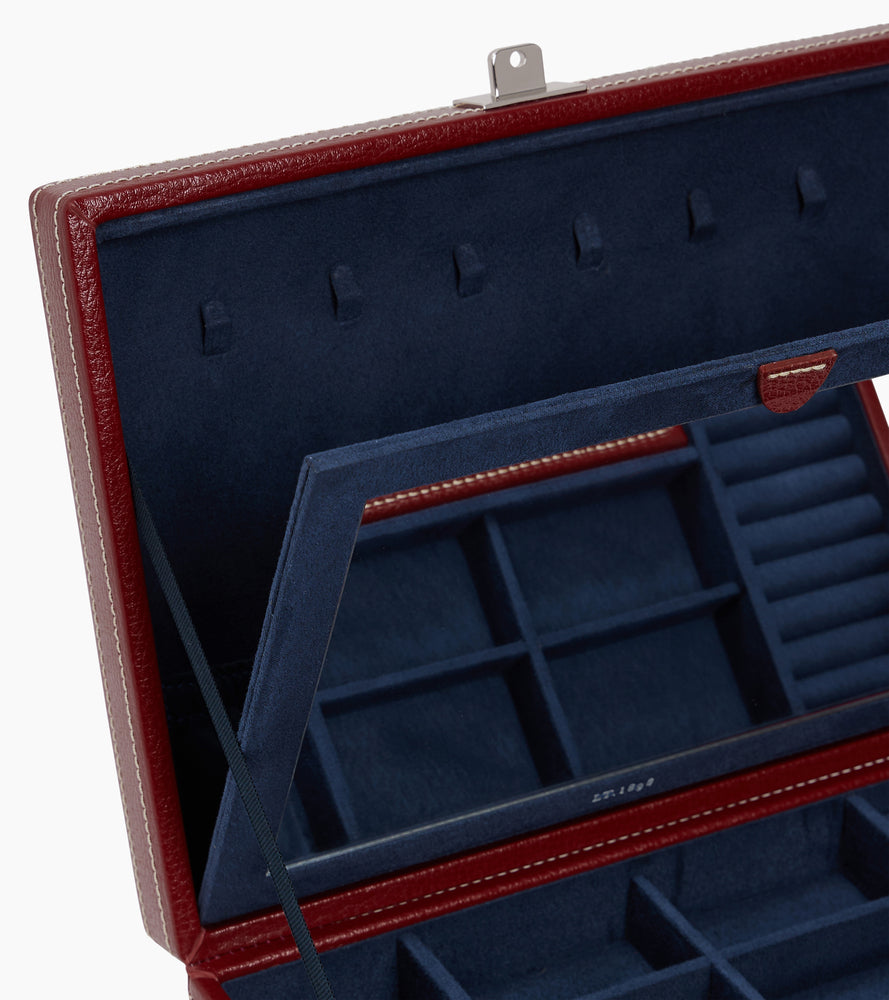 Großer Schmuckkasten aus Leder