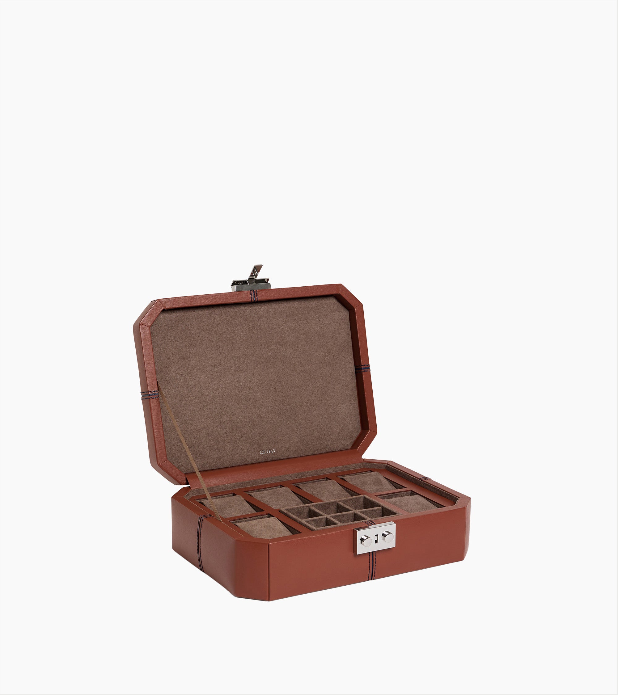 Leather box for 6 watches and cufflinks