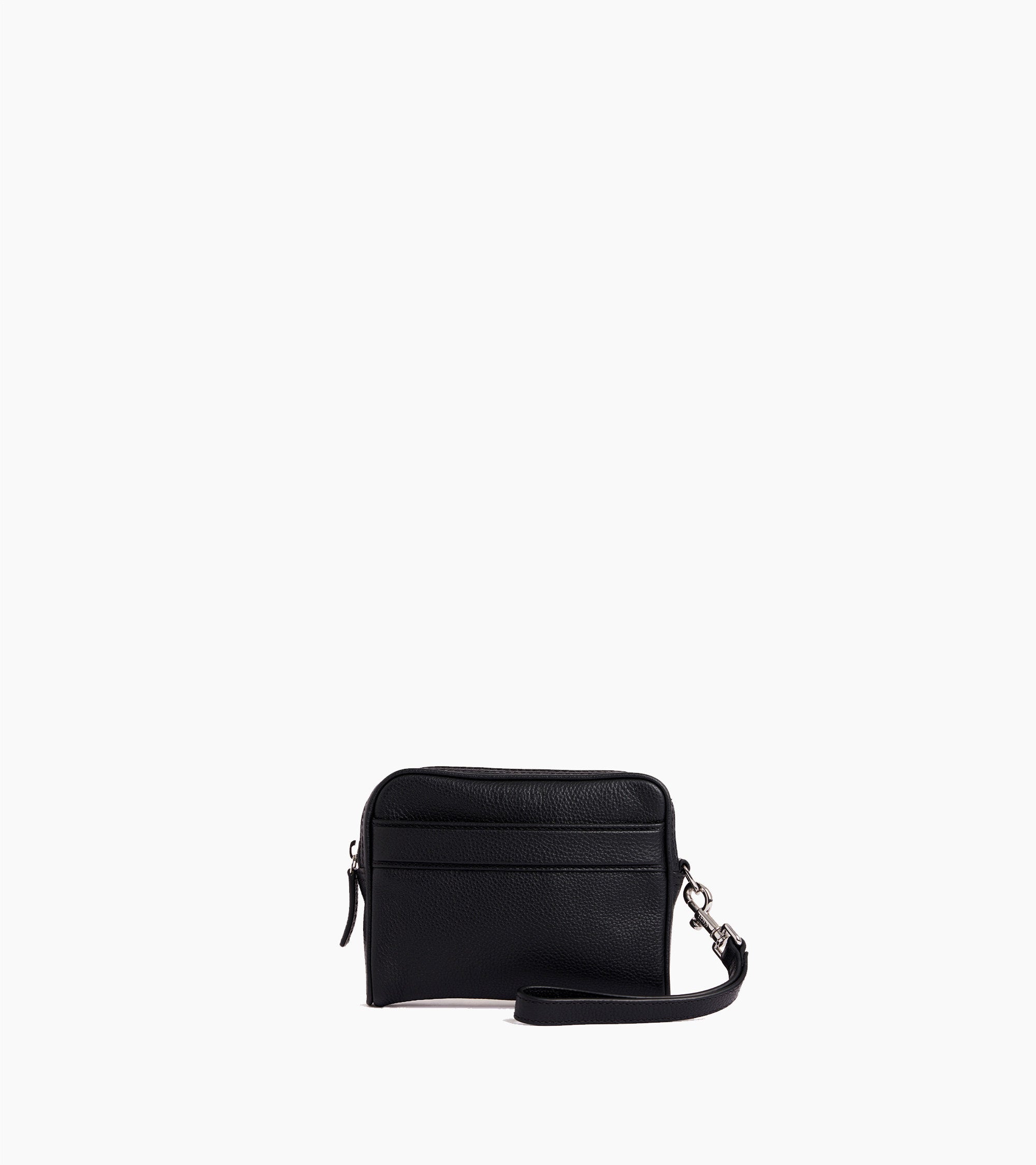 Charles grained leather pouch with detachable strap