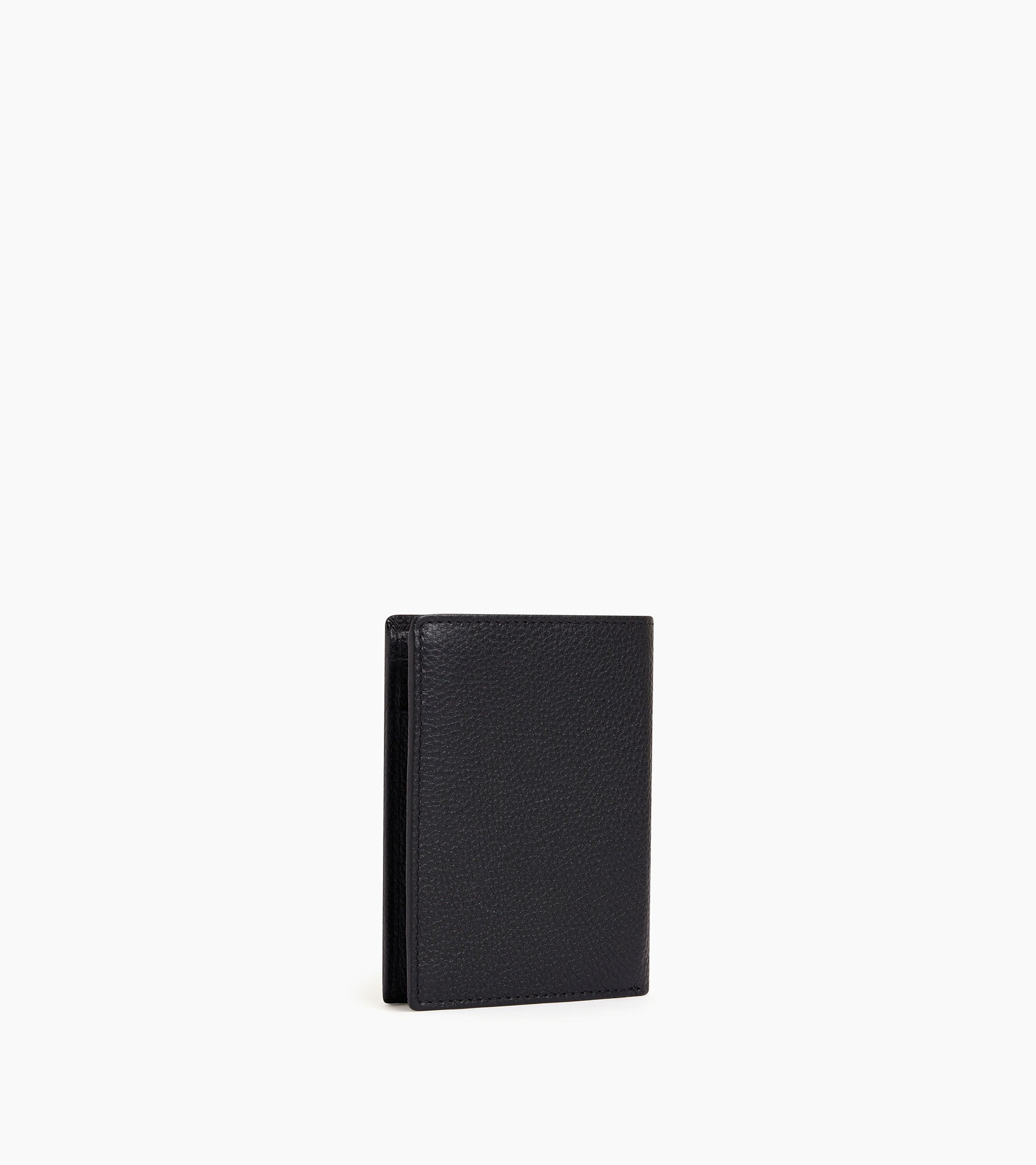 medium-sized, zipped wallet with 2 gussets in grained leather