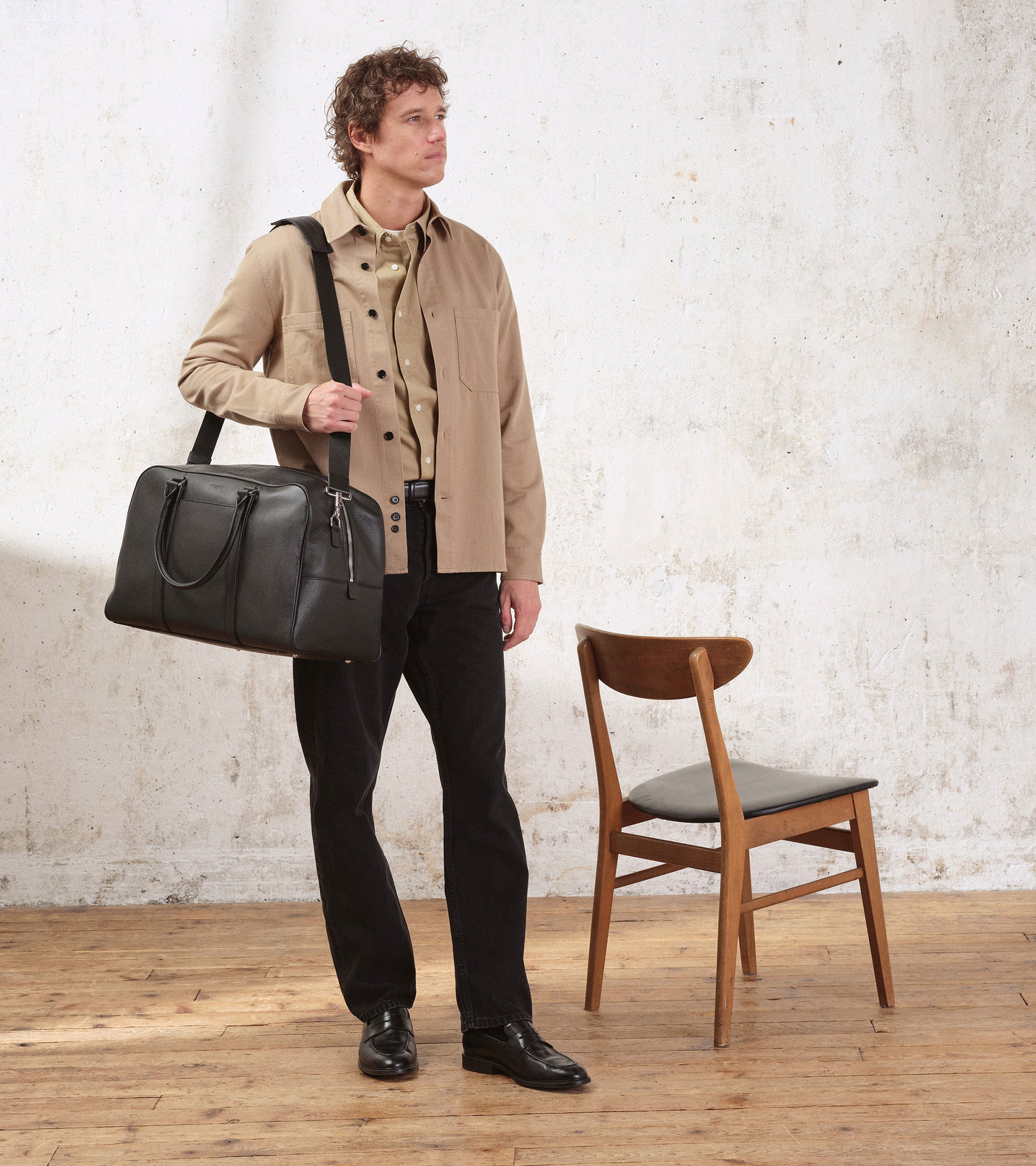 Charles Travel duffle in pebbled leather