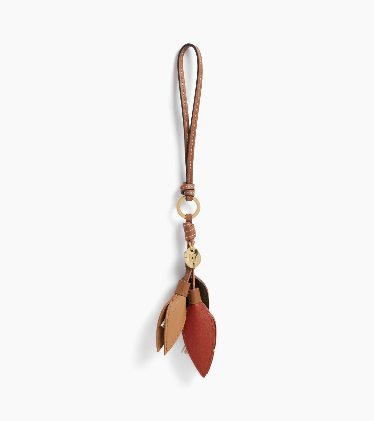 Charms fleur en cuir grainé