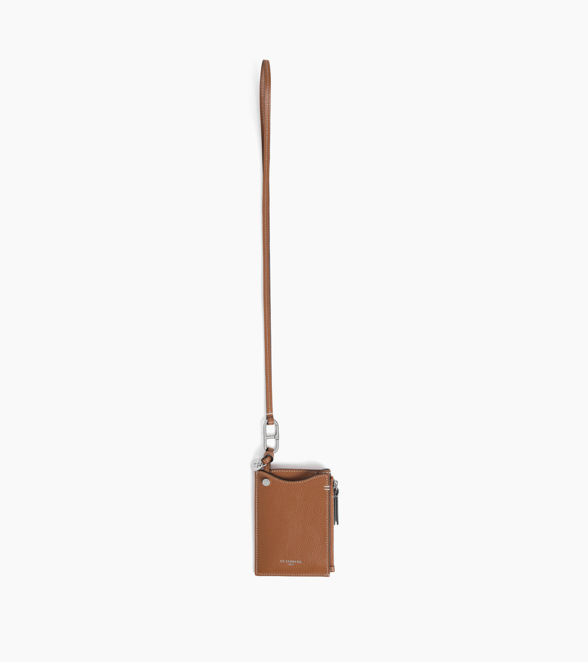Porte-cartes ingénieux charms en cuir grainé