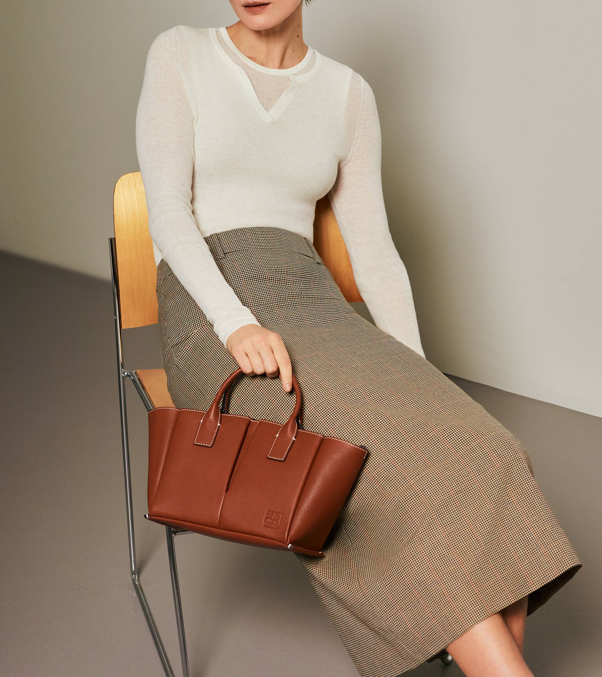 Petit sac à main Elena en cuir grainé