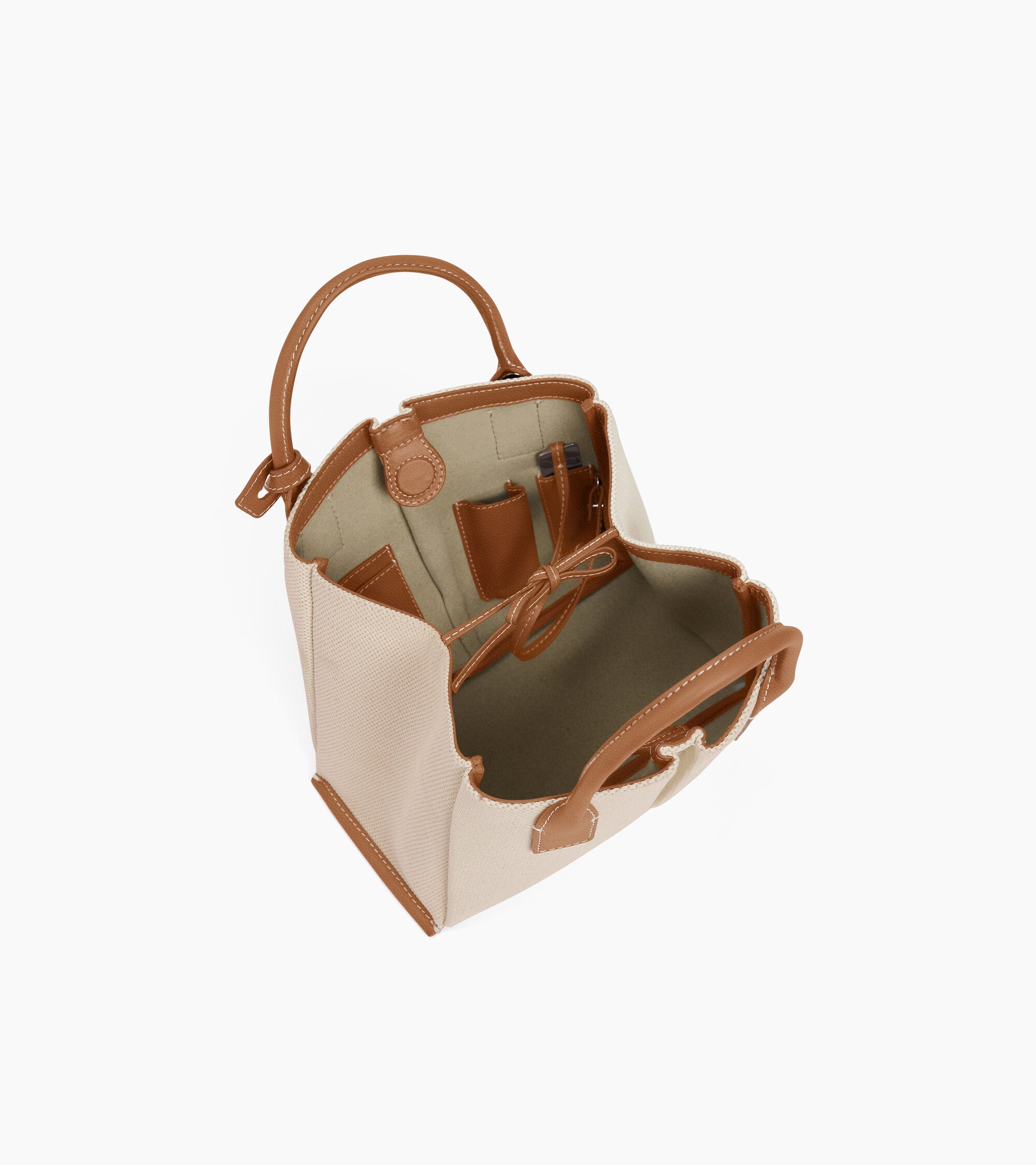 Petit sac à main Elena en toile coton et cuir grainé