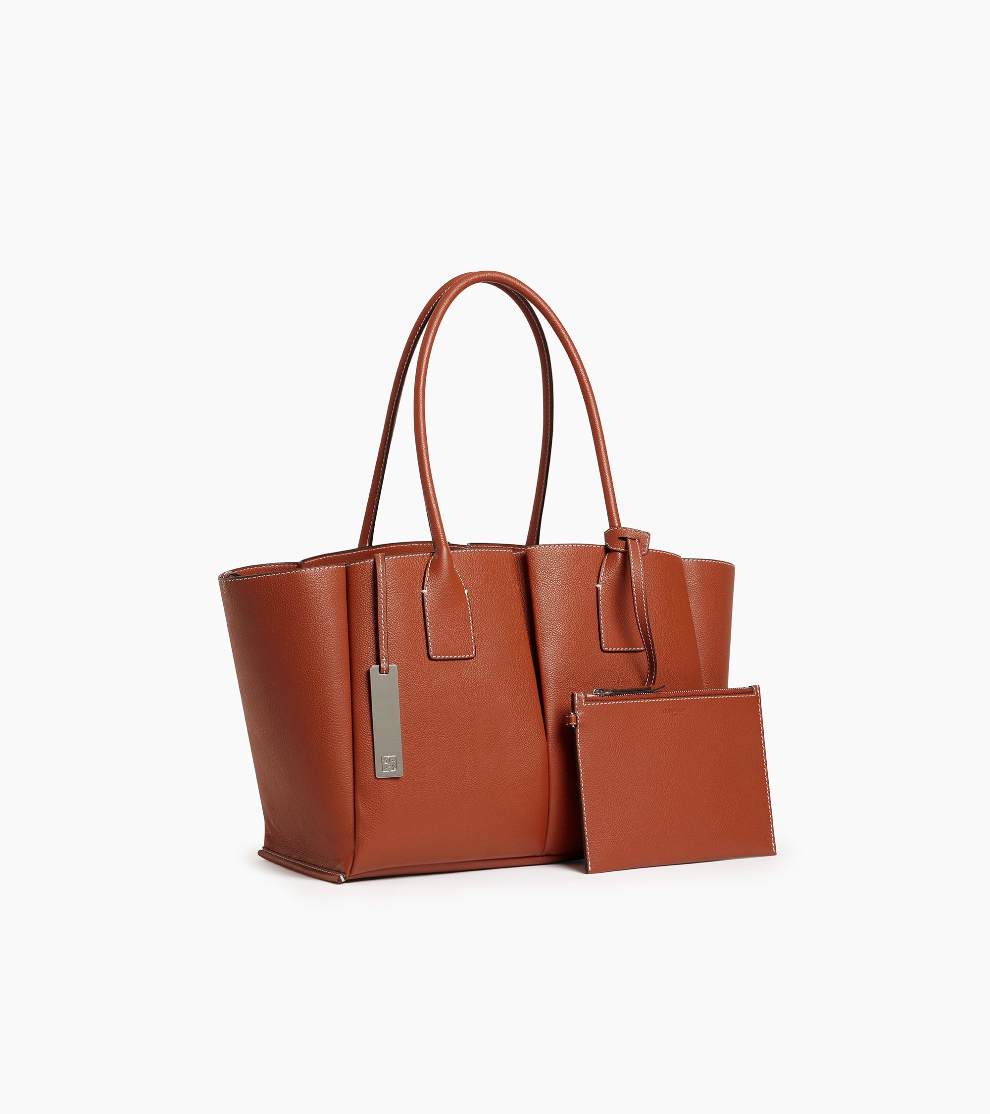 Elena large tote bag in grained leather