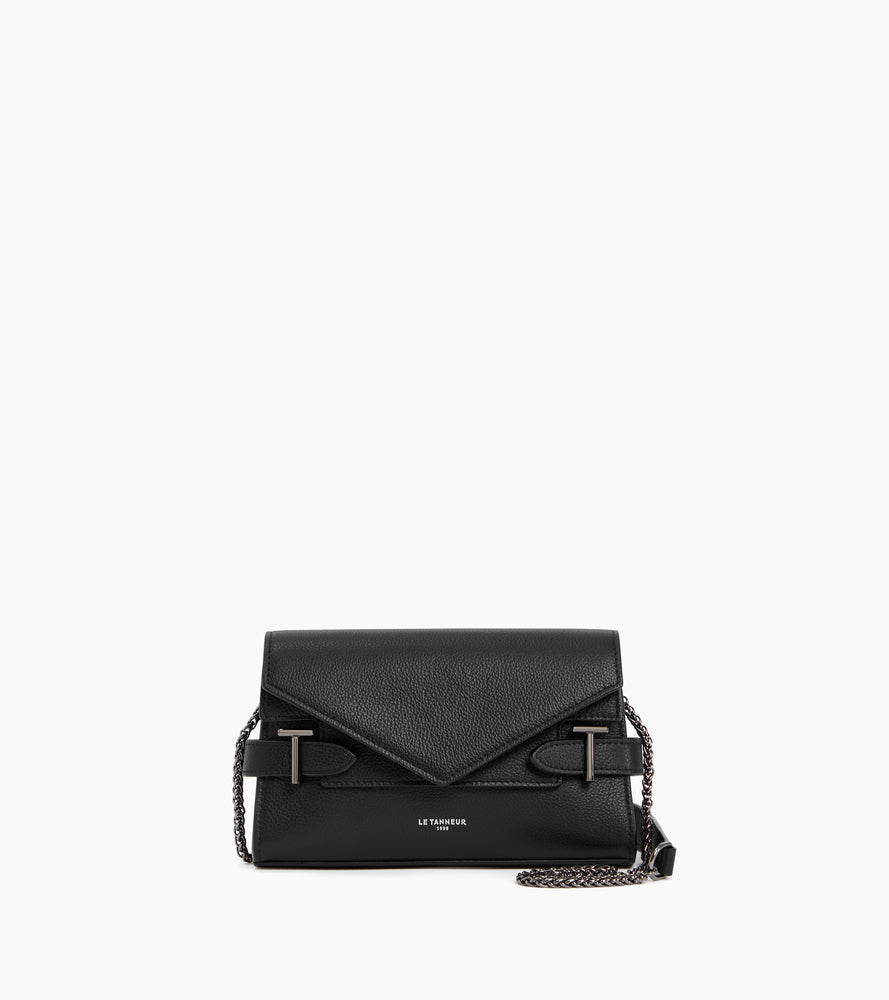 Bolso de mano doble solapa de piel texturizada Emilie