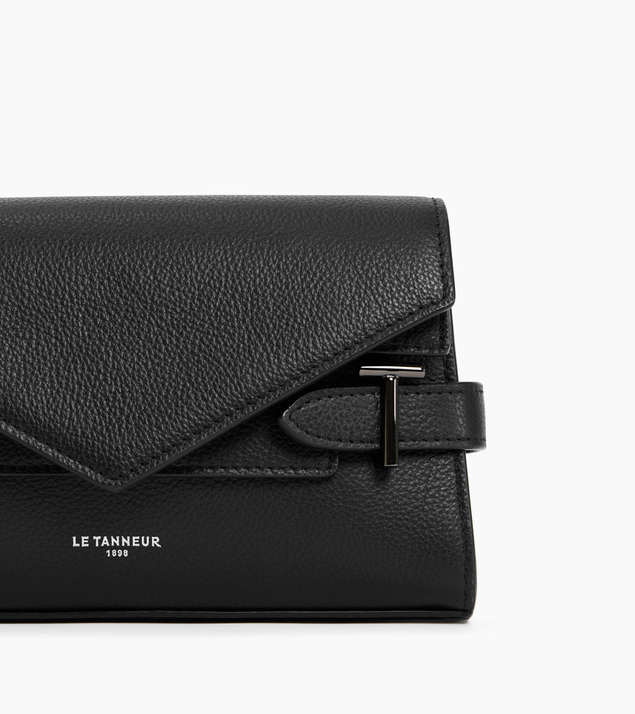 Bolso de mano doble solapa de piel texturizada Emilie