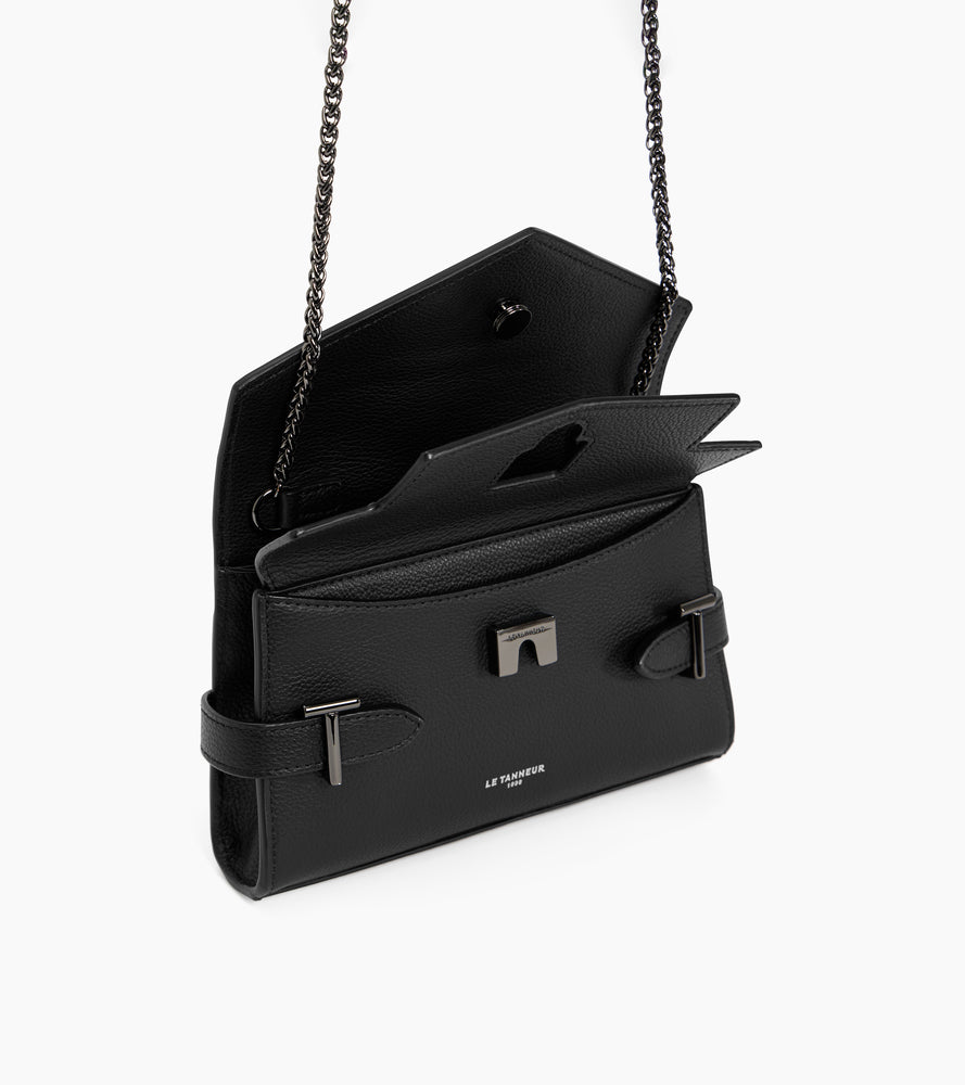 Bolso de mano doble solapa de piel texturizada Emilie