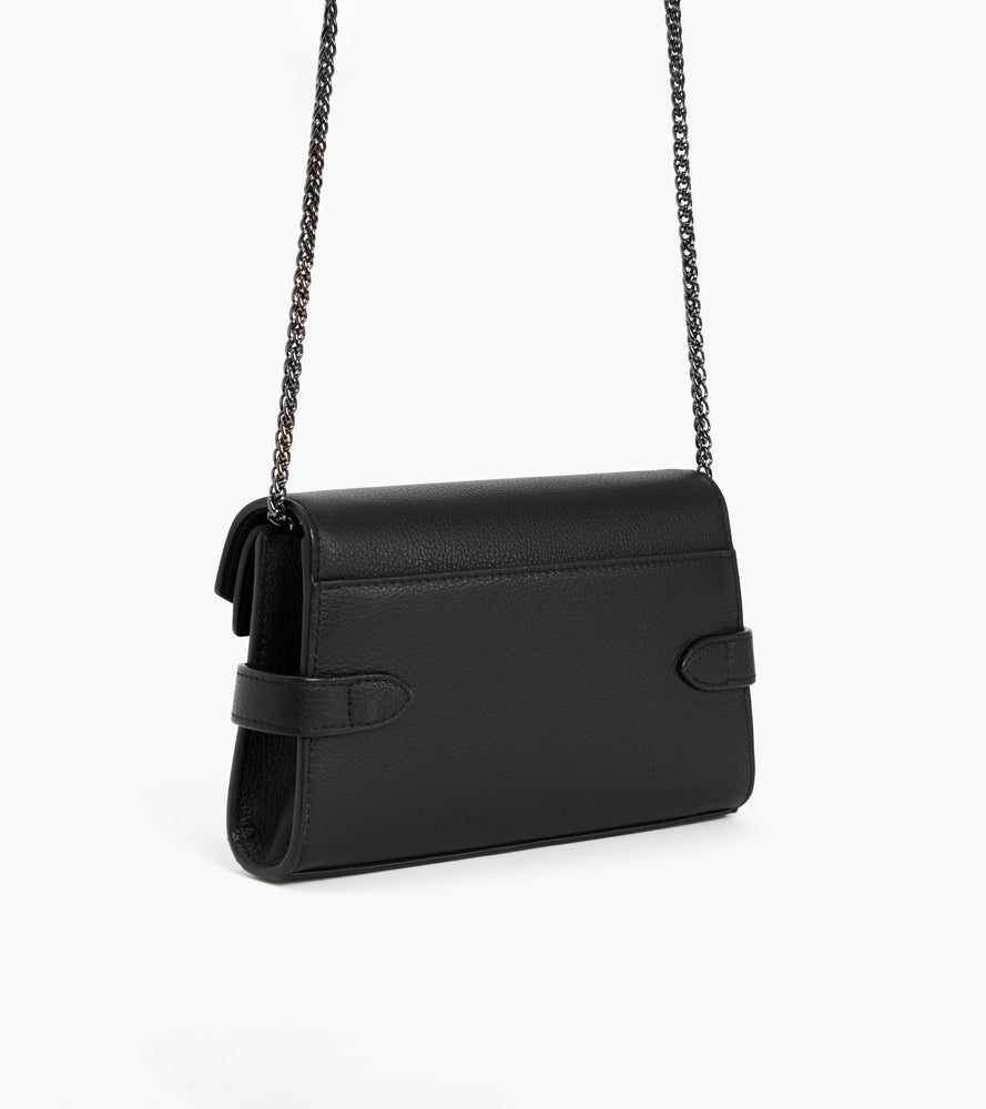 Bolso de mano doble solapa de piel texturizada Emilie
